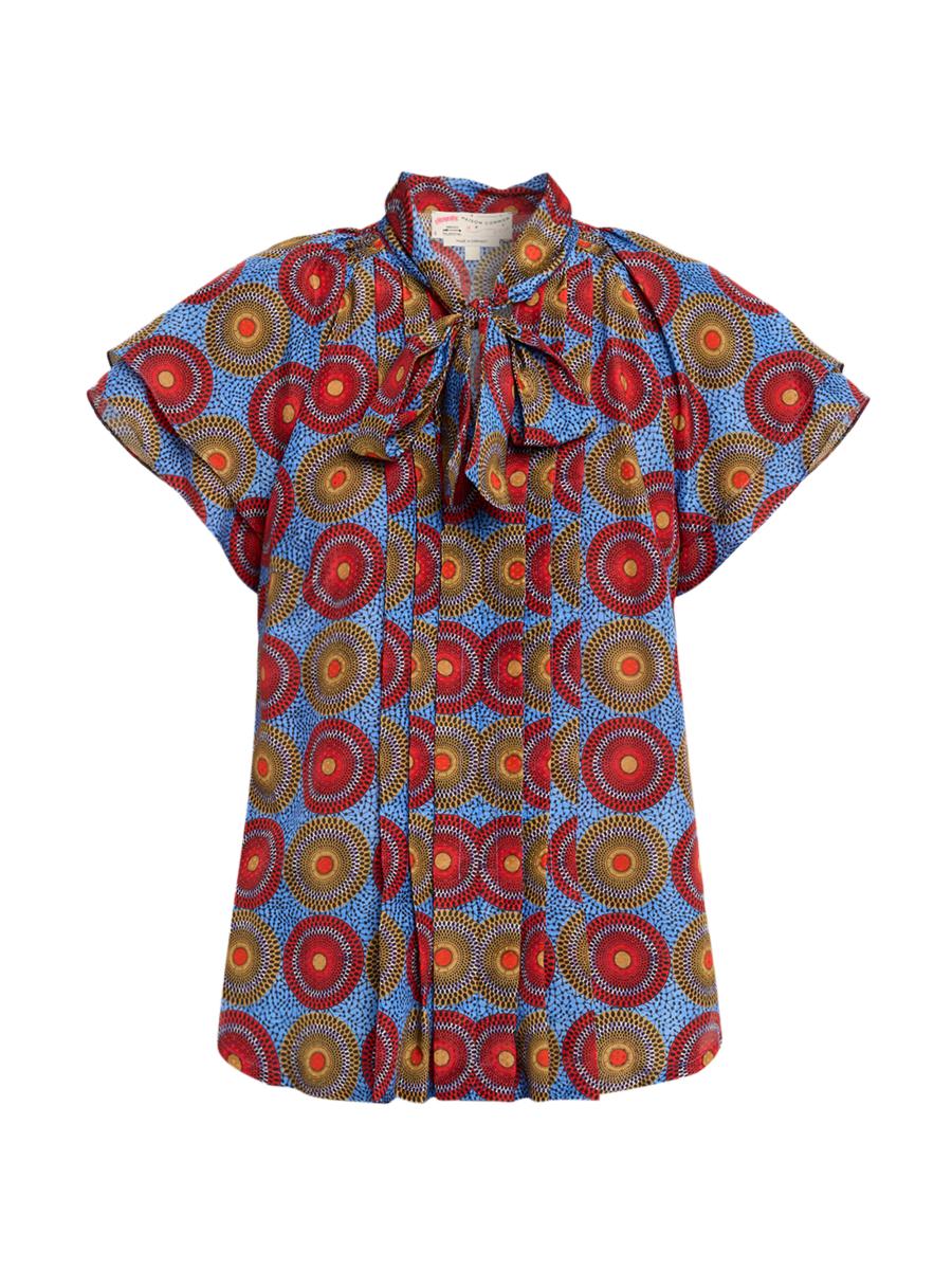 Maison Common Women's Geometric Jacquard Cotton Viole Shirt In Multi