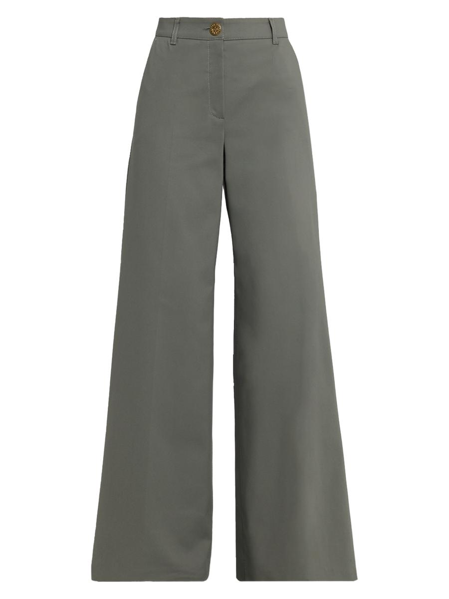 Maison Common Women's Cotton-blend Wide-leg Pants In Green