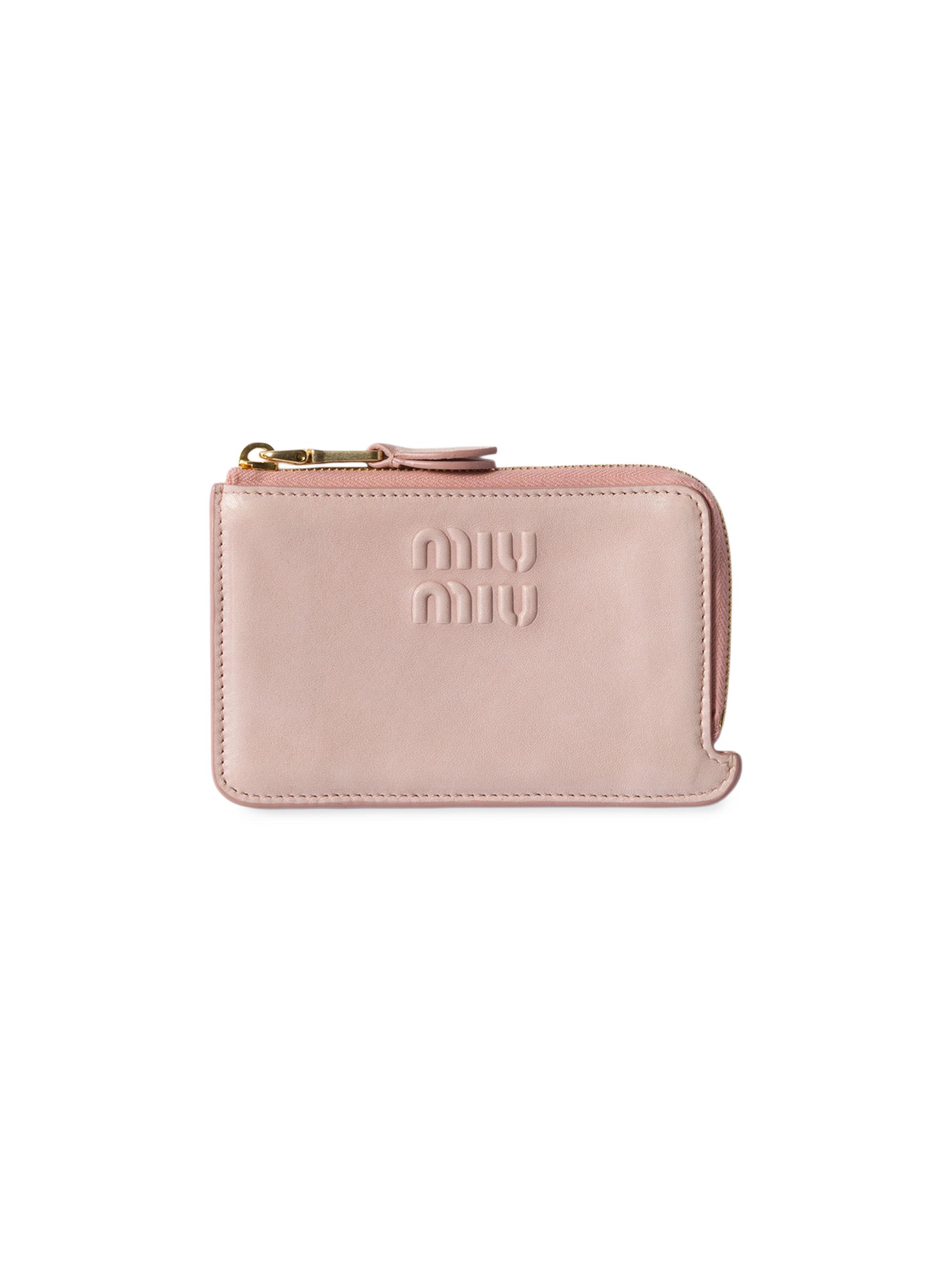 Miu Miu Women's Nappa Leather Envelope Card Holder - Beige Khaki