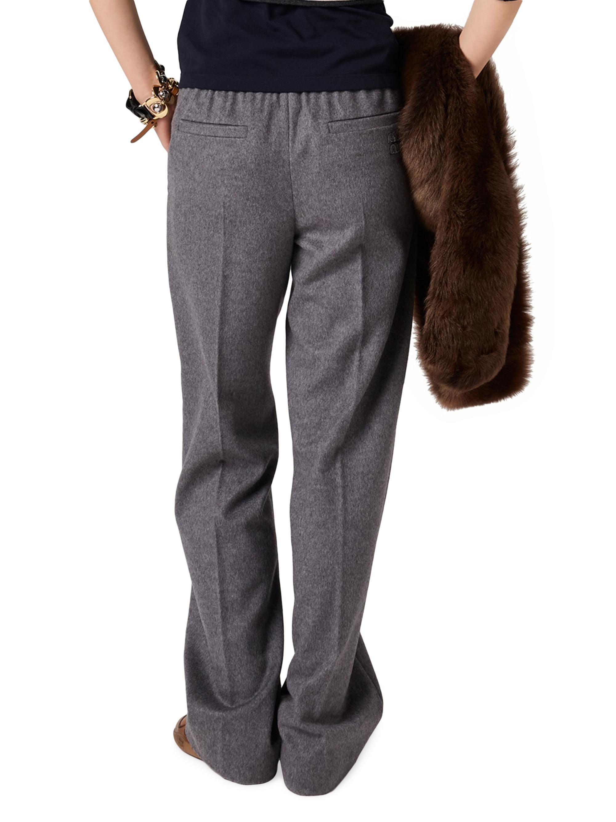 miumiu 23SS ダークグレー　プリンスオブウェールズ　スラックス Miu Miu Velour Joggers | Saks Fifth Avenue