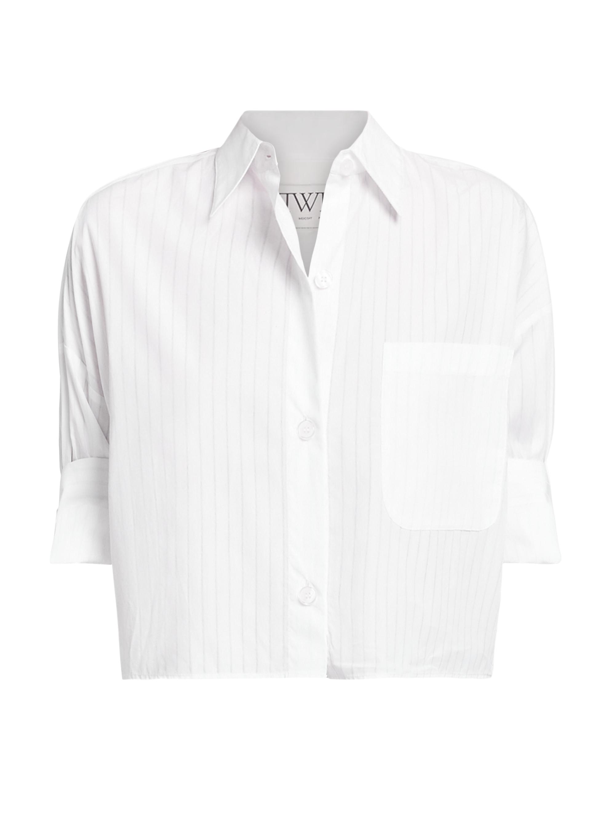 TWP Women's Next Ex Cotton Blouse - White Light Blue