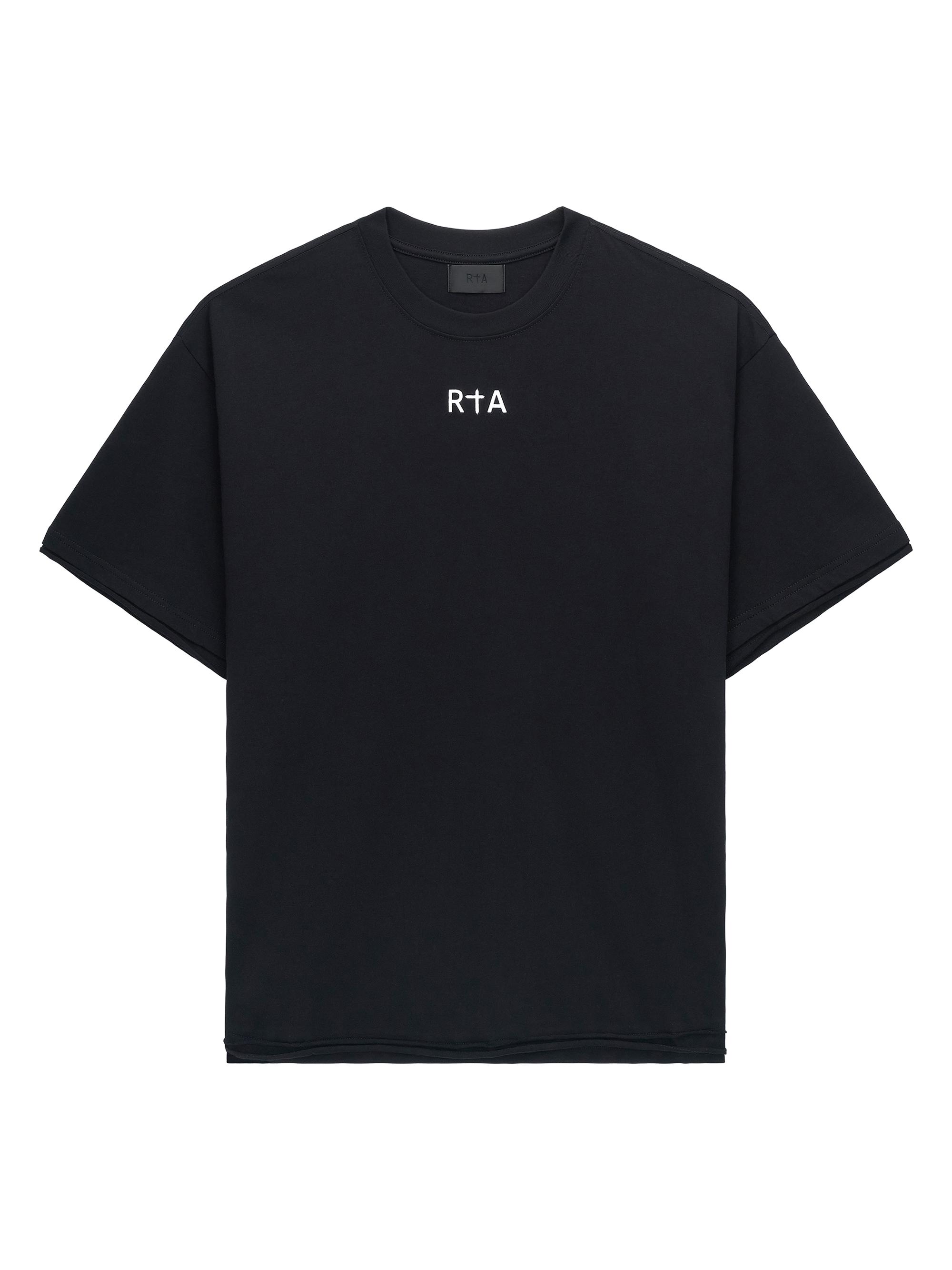 RTA Men's Exodus Elian Double Layered T-Shirt - Black Rta Flag