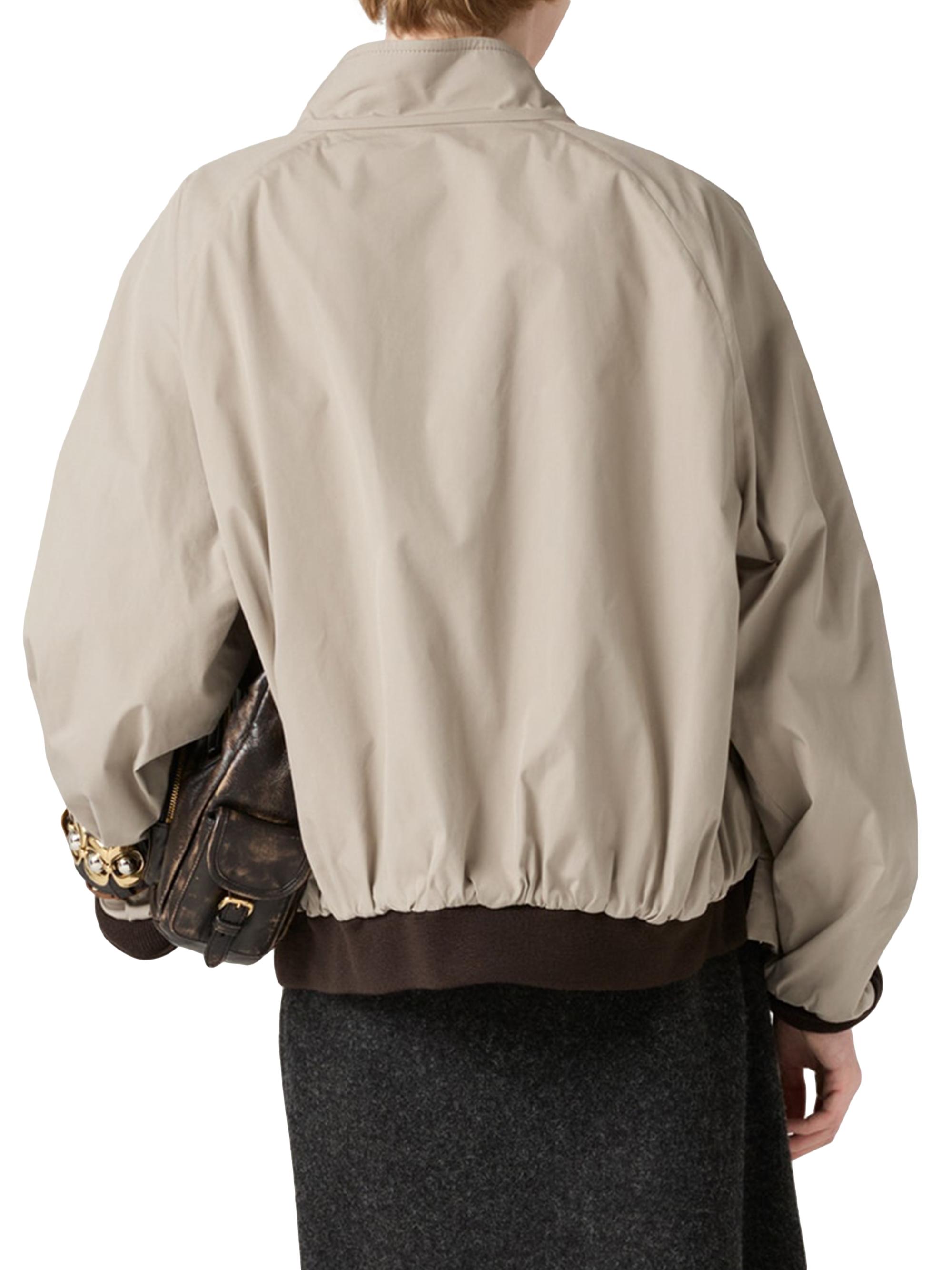 Miu Miu Reversible Houndstooth Check and Panama Cotton Blouson