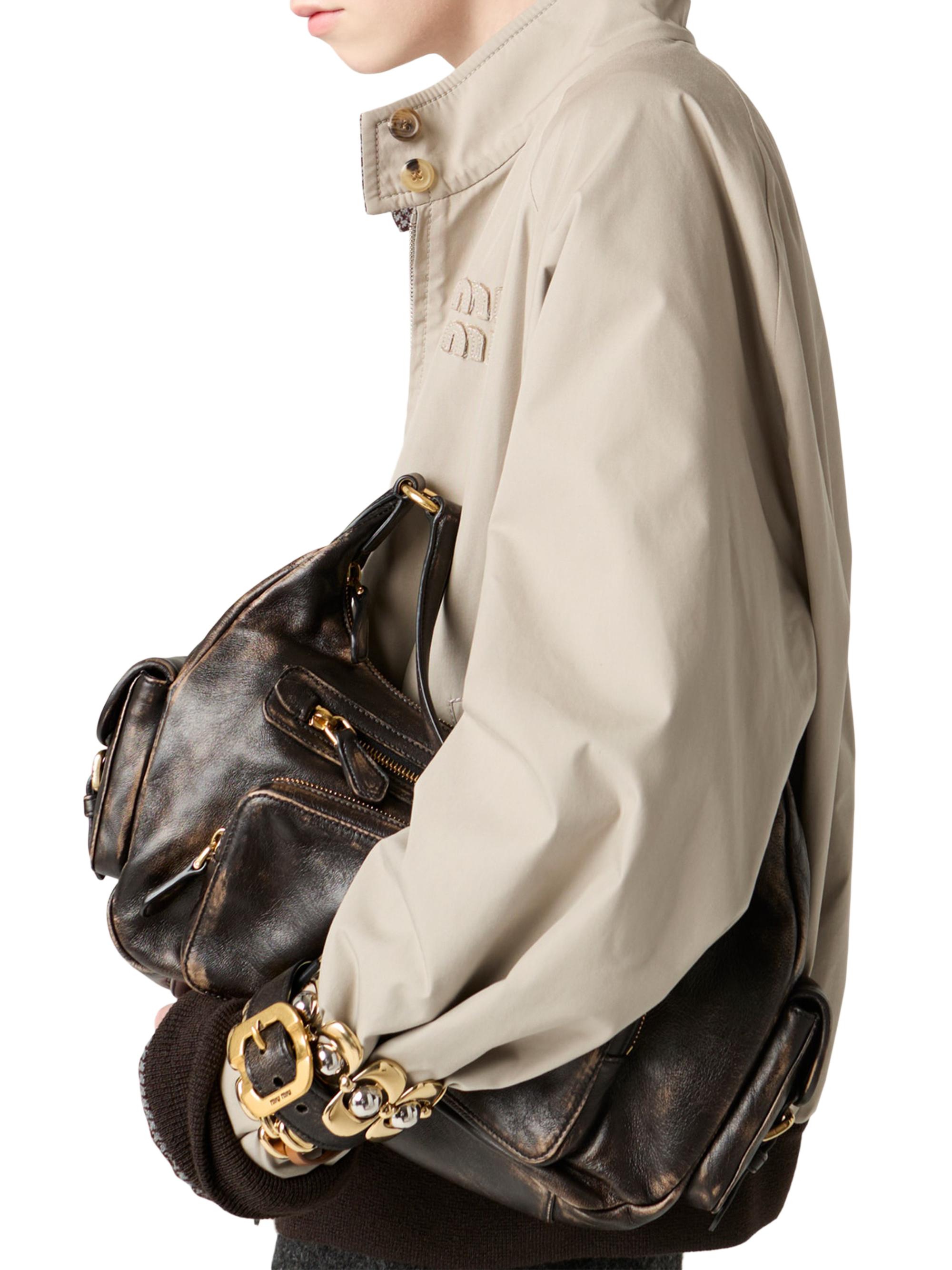Miu Miu Reversible Houndstooth Check and Panama Cotton Blouson