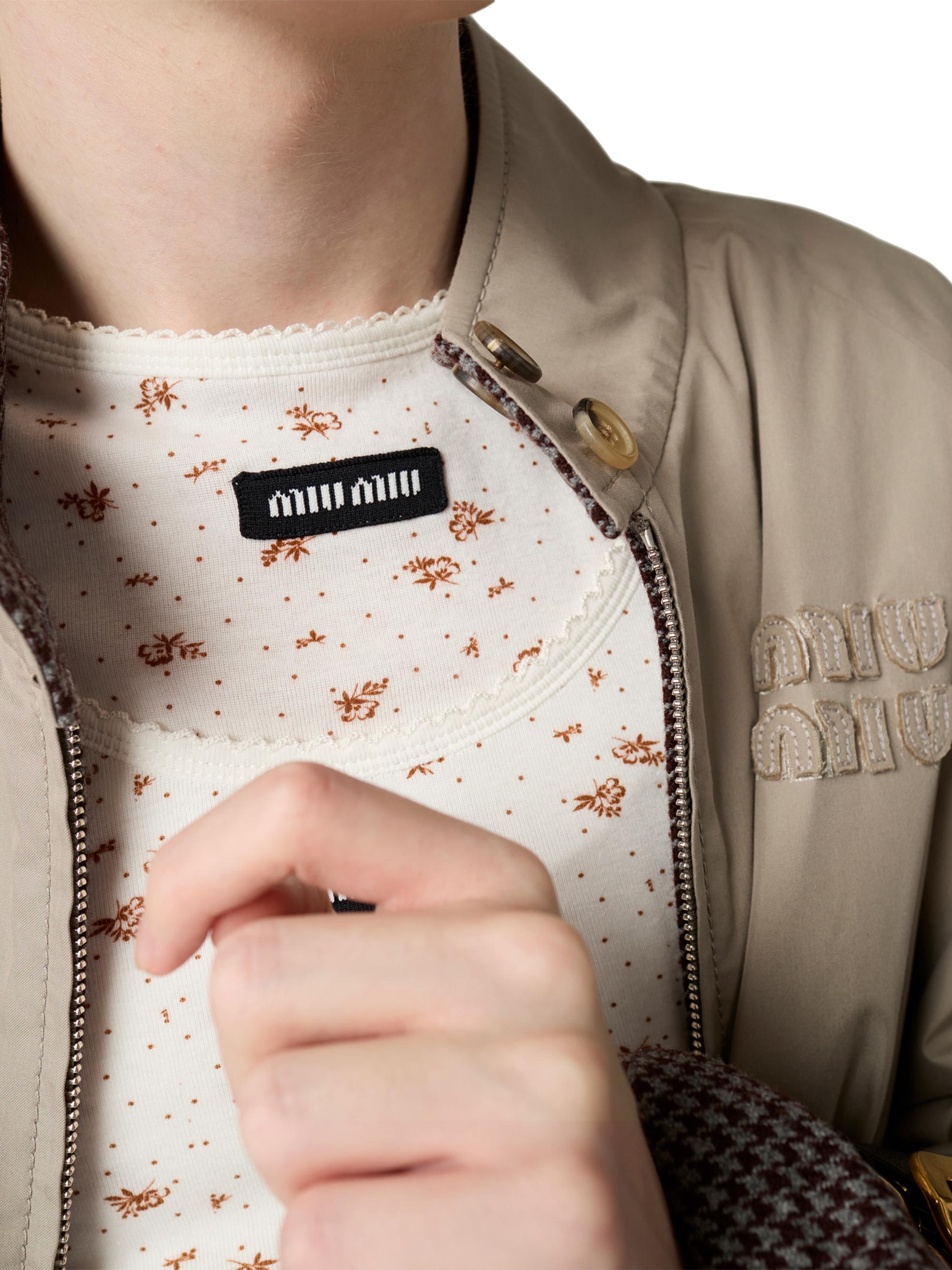 Miu Miu Reversible Houndstooth Check and Panama Cotton Blouson