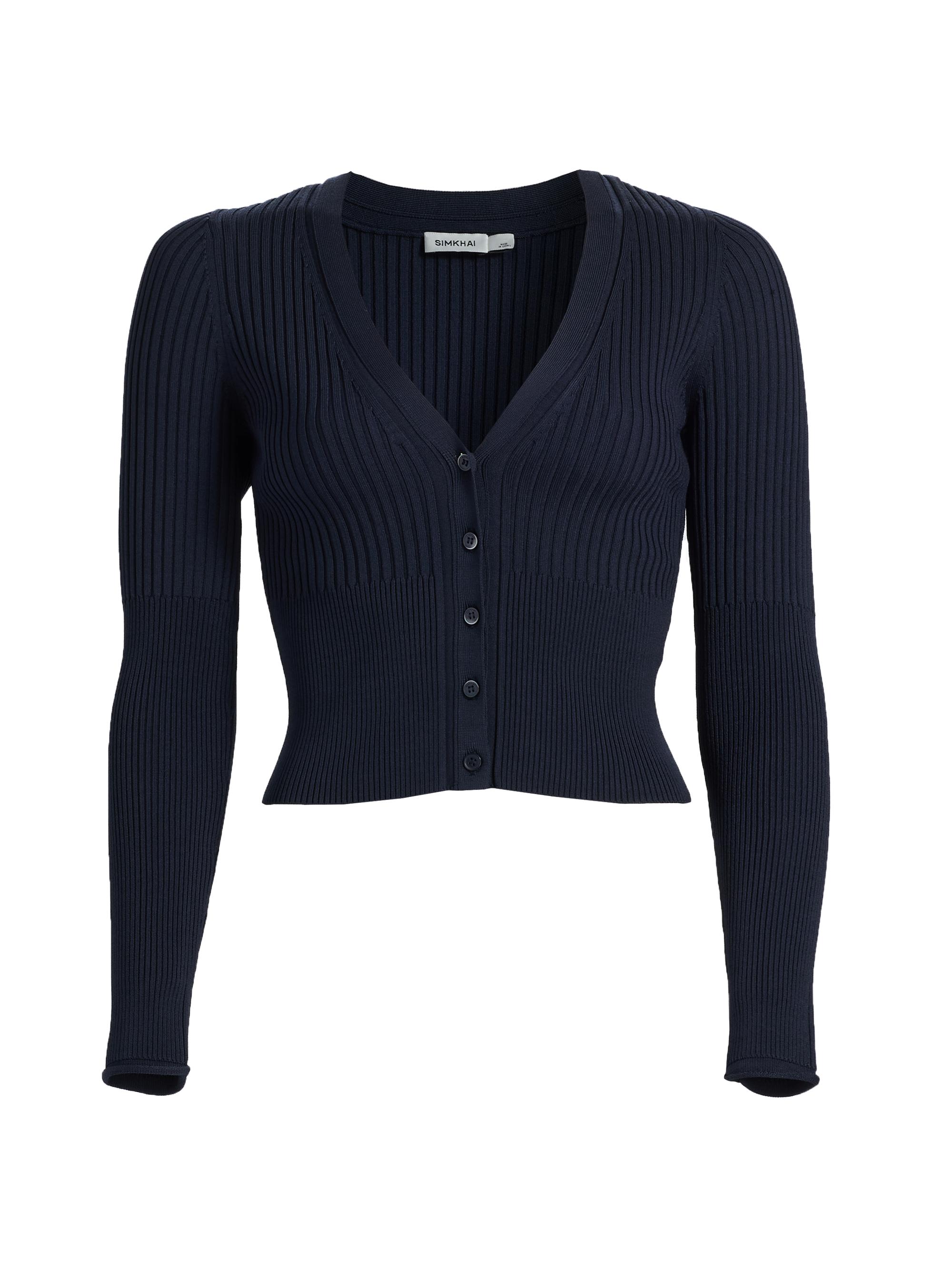 Saks Fifth Avenue Rib-Knit V-Neck Cardigan | Saks Fifth Avenue