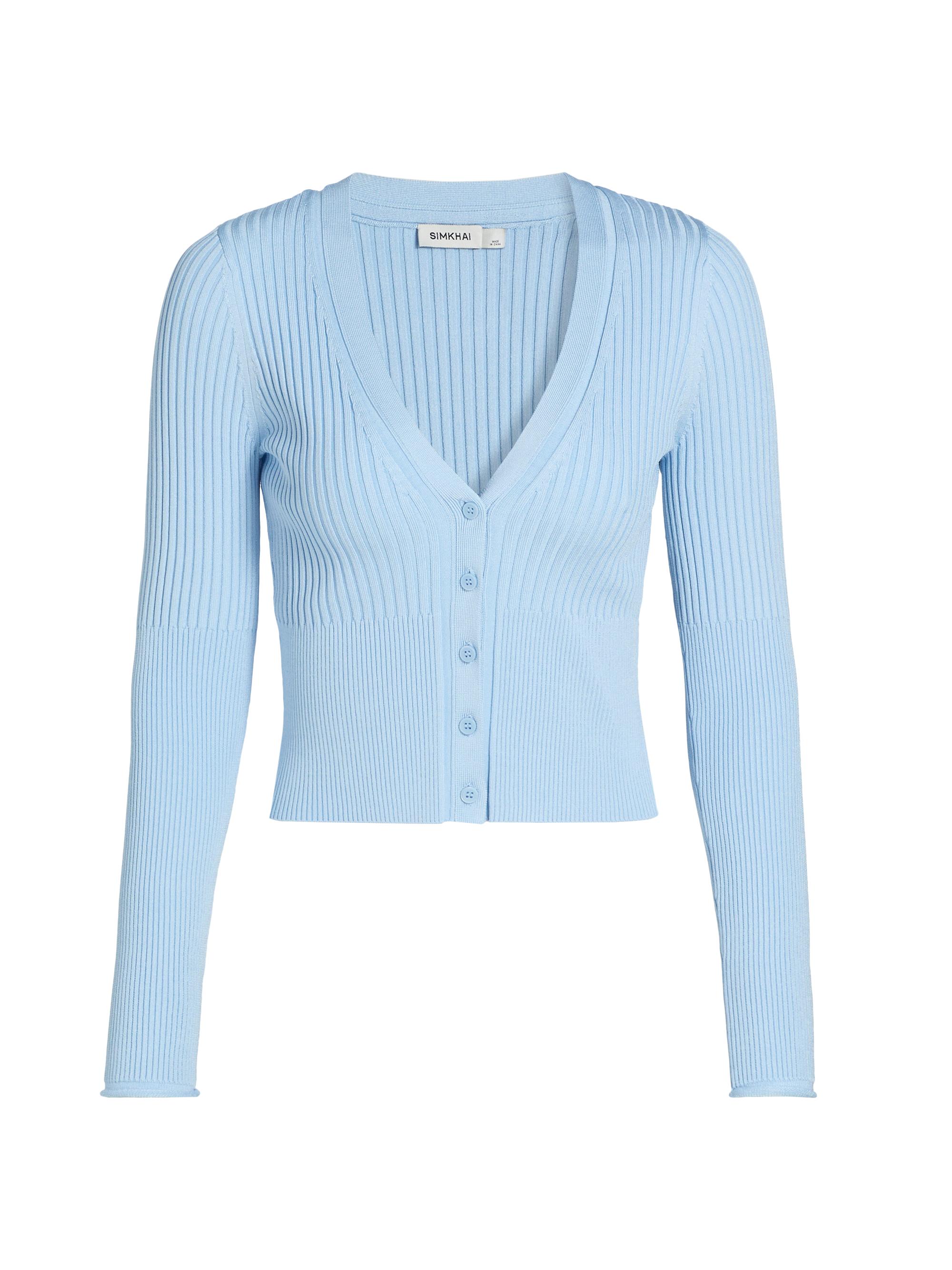 SIMKHAI Women's Ailany Rib-Knit Cardigan - Midnight