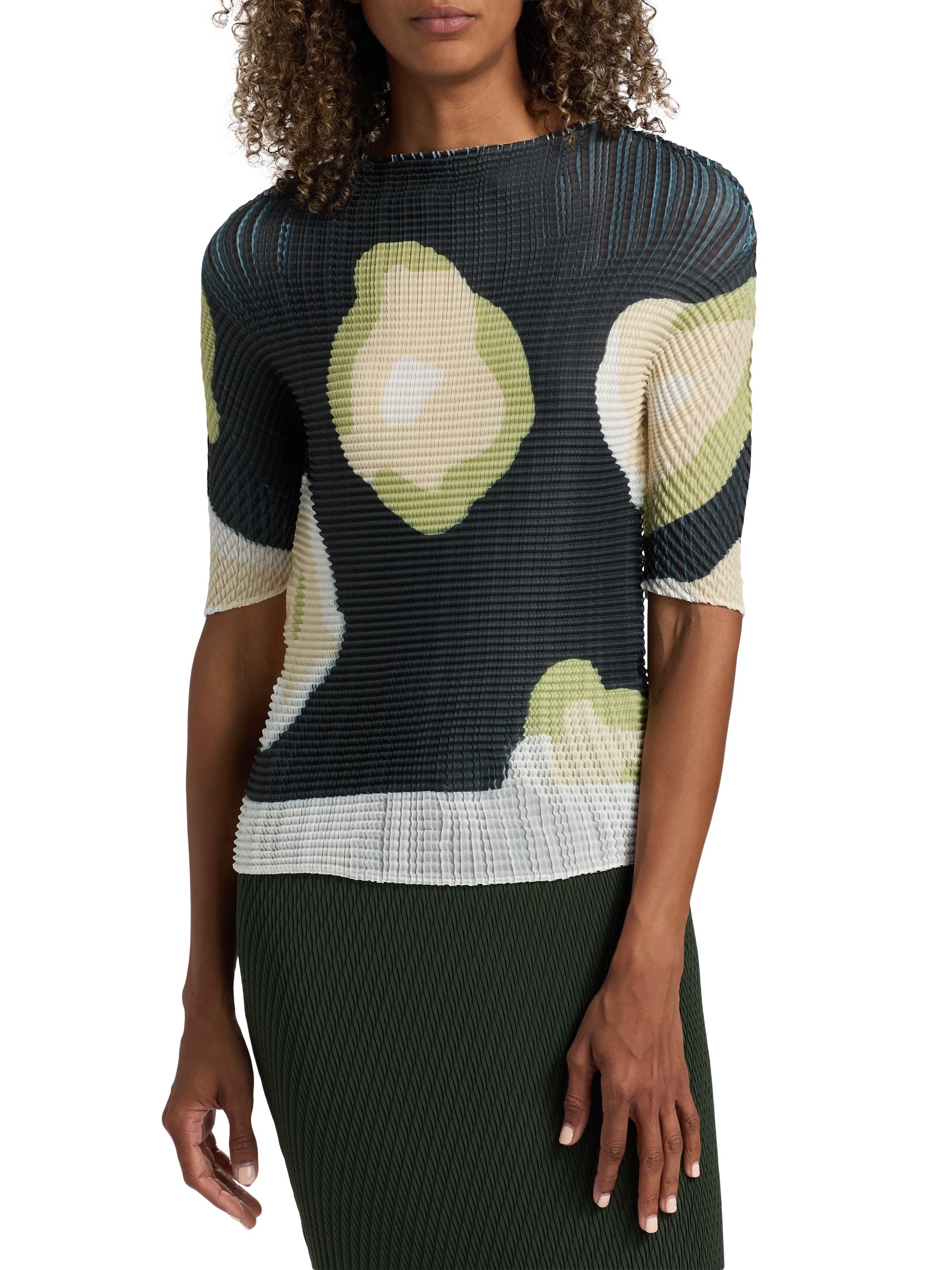 ISSEY MIYAKE　ボトルネック　半袖　シワ加工　カットソー Issey Miyake Verve Pleats Top | Saks Fifth Avenue