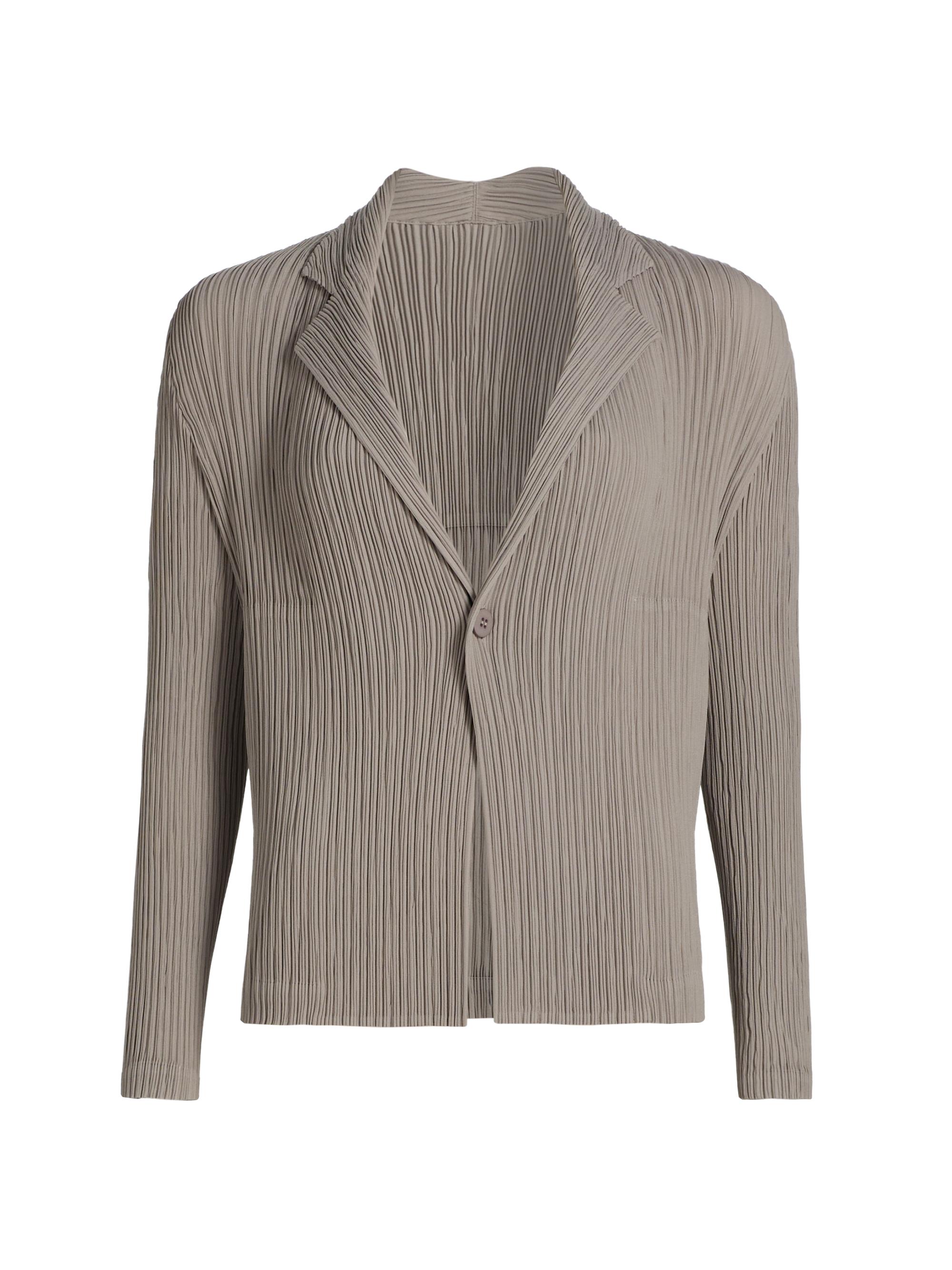 Issey Miyake Women's Hatching Pleated Blazer - Greige