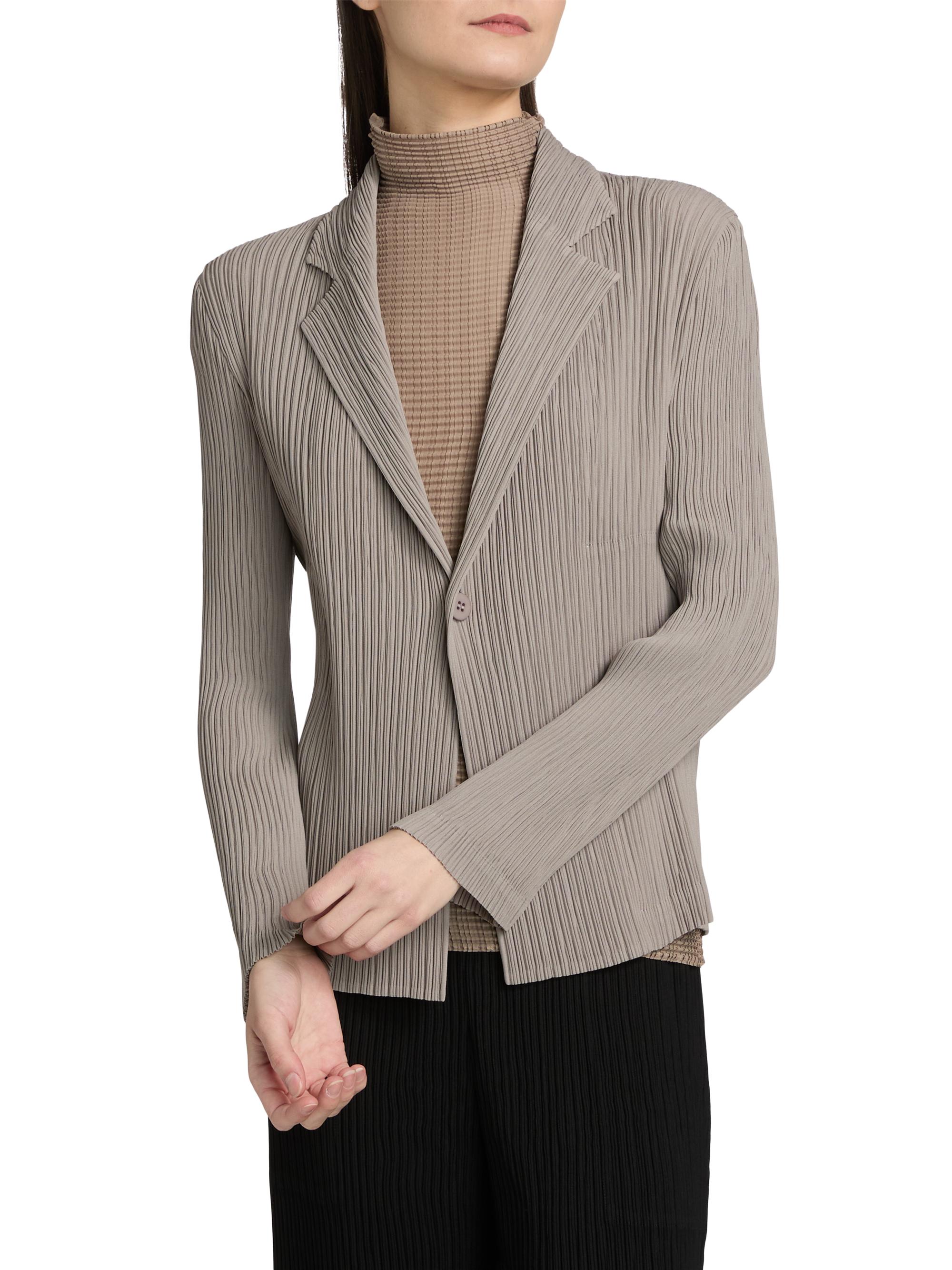 ISSEY MIYAKE HATCHING ジャケット GREIGE 1サイズ Issey Miyake Hatching Pleated Blazer | Saks Fifth Avenue