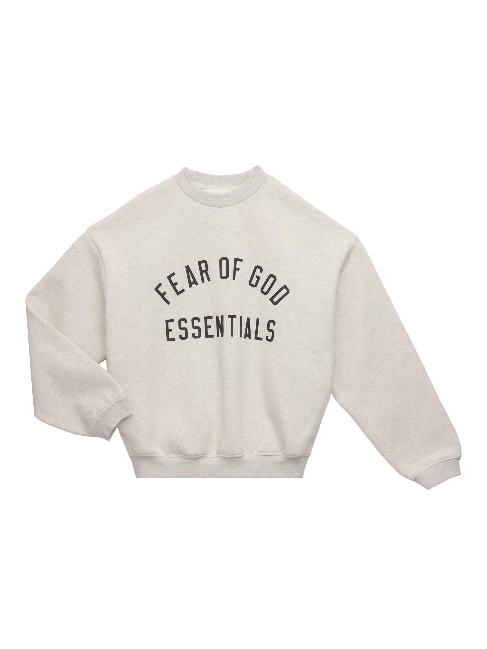 Fear of God Essentials Little Kid's & Kid's Logo Crewneck Sweatshirt - Oatmeal Heather | Thumbnail 3