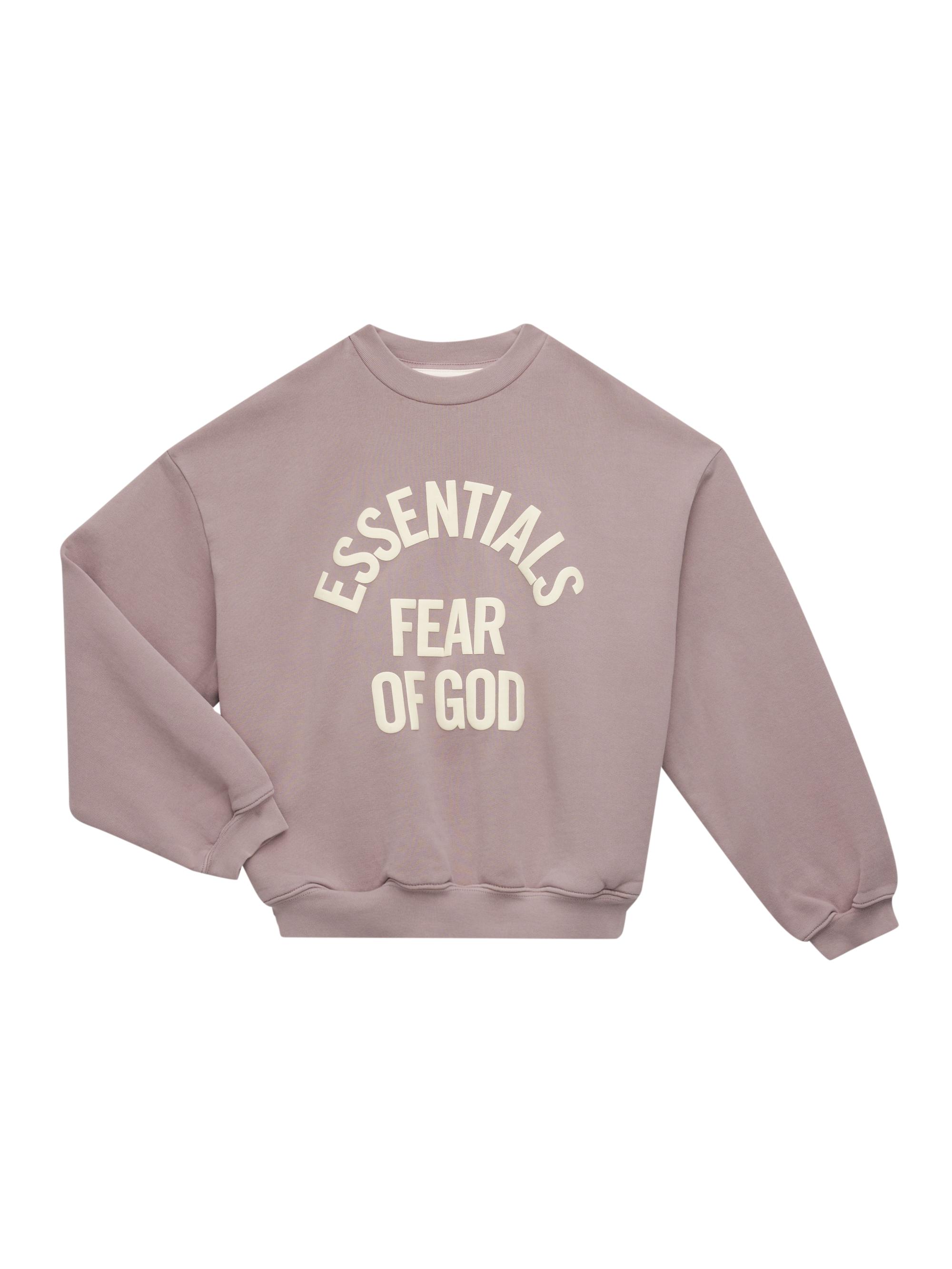 Fear of God Essentials Little Kid's & Kid's Logo Crewneck Sweatshirt - Faded Mauve | Thumbnail 3