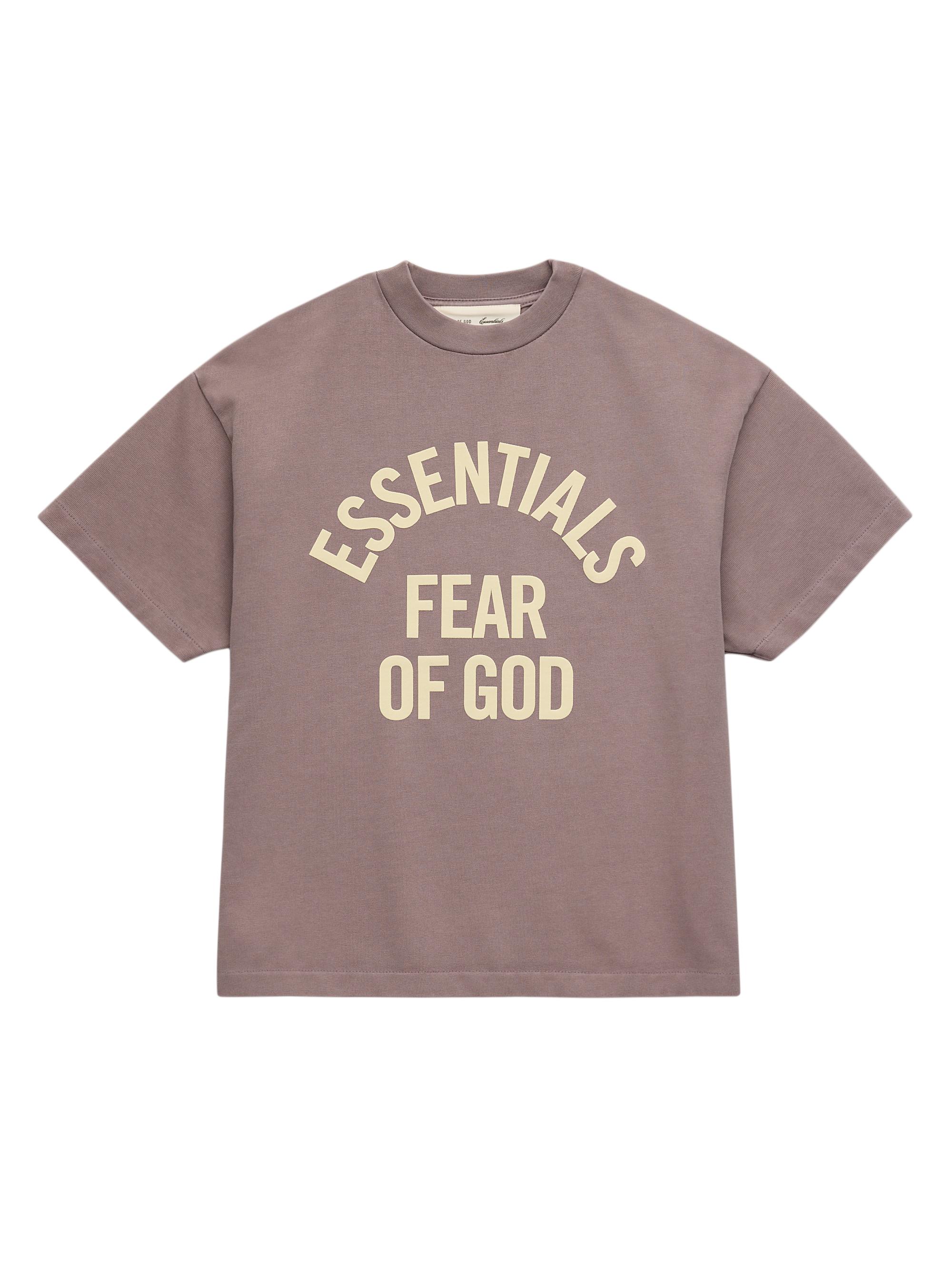 Fear of God Essentials Little Kid's & Kid's Logo Crewneck T-Shirt - Faded Mauve | Thumbnail 4
