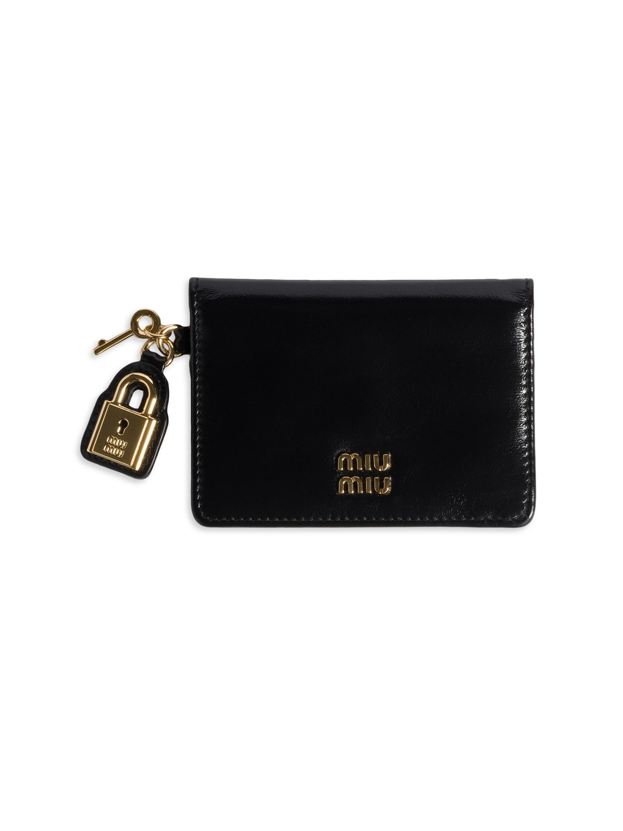 Miu Miu Women's Leather Card Holder - Black