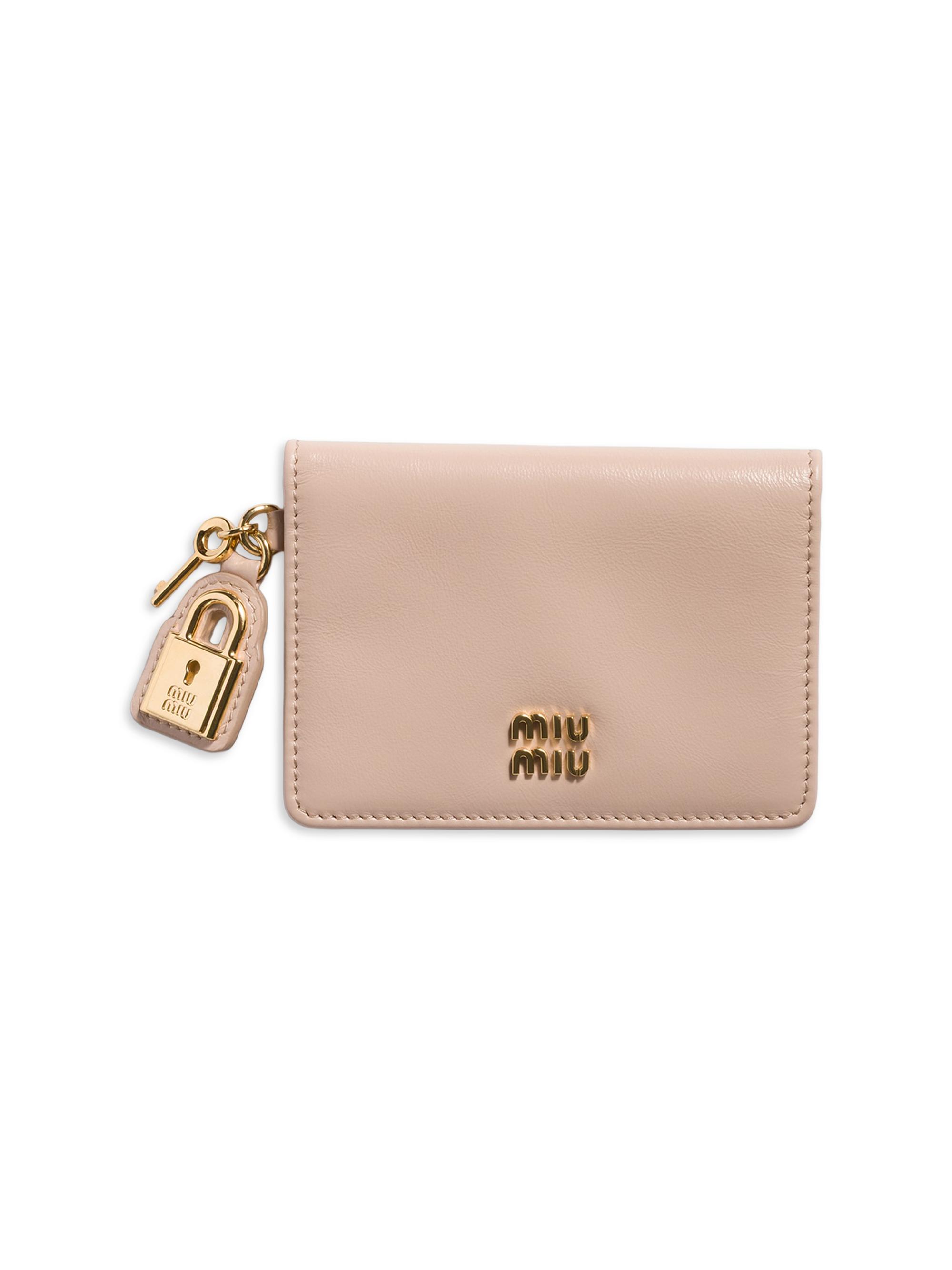 Miu Miu Women's Leather Card Holder - Pink | Thumbnail 4