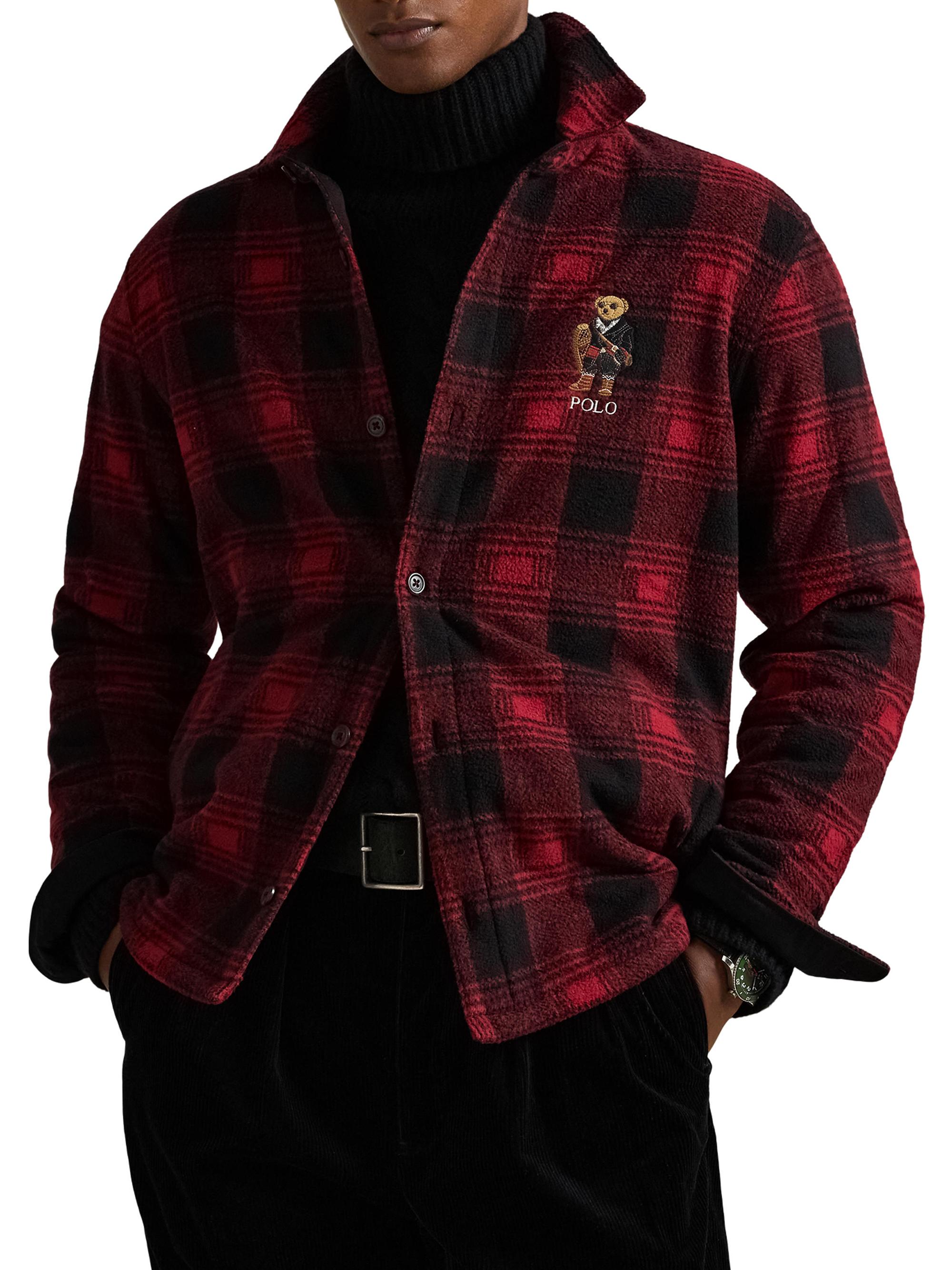 Polo Ralph Lauren Polo Bear Plaid Fleece Shirt Jacket | Saks Fifth