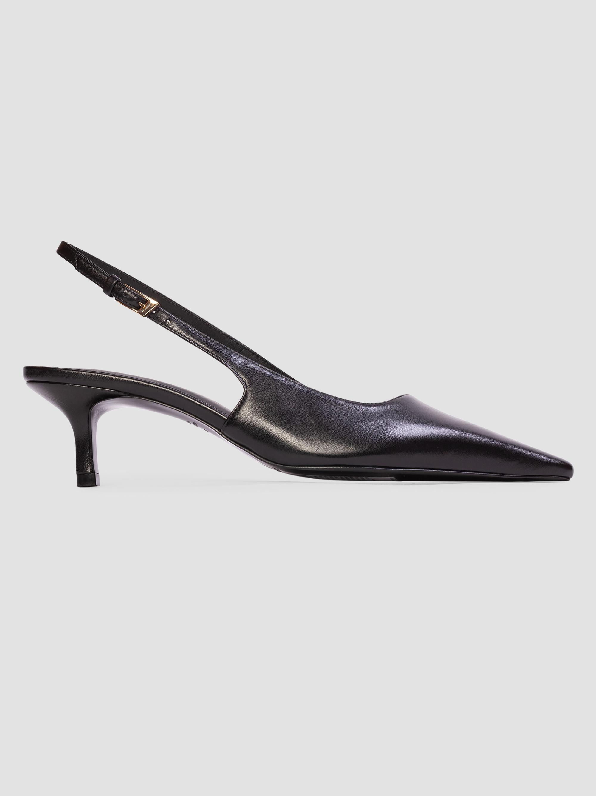 Black Suede Studio Women's Lainey 50MM Leather Pumps - Black Leather