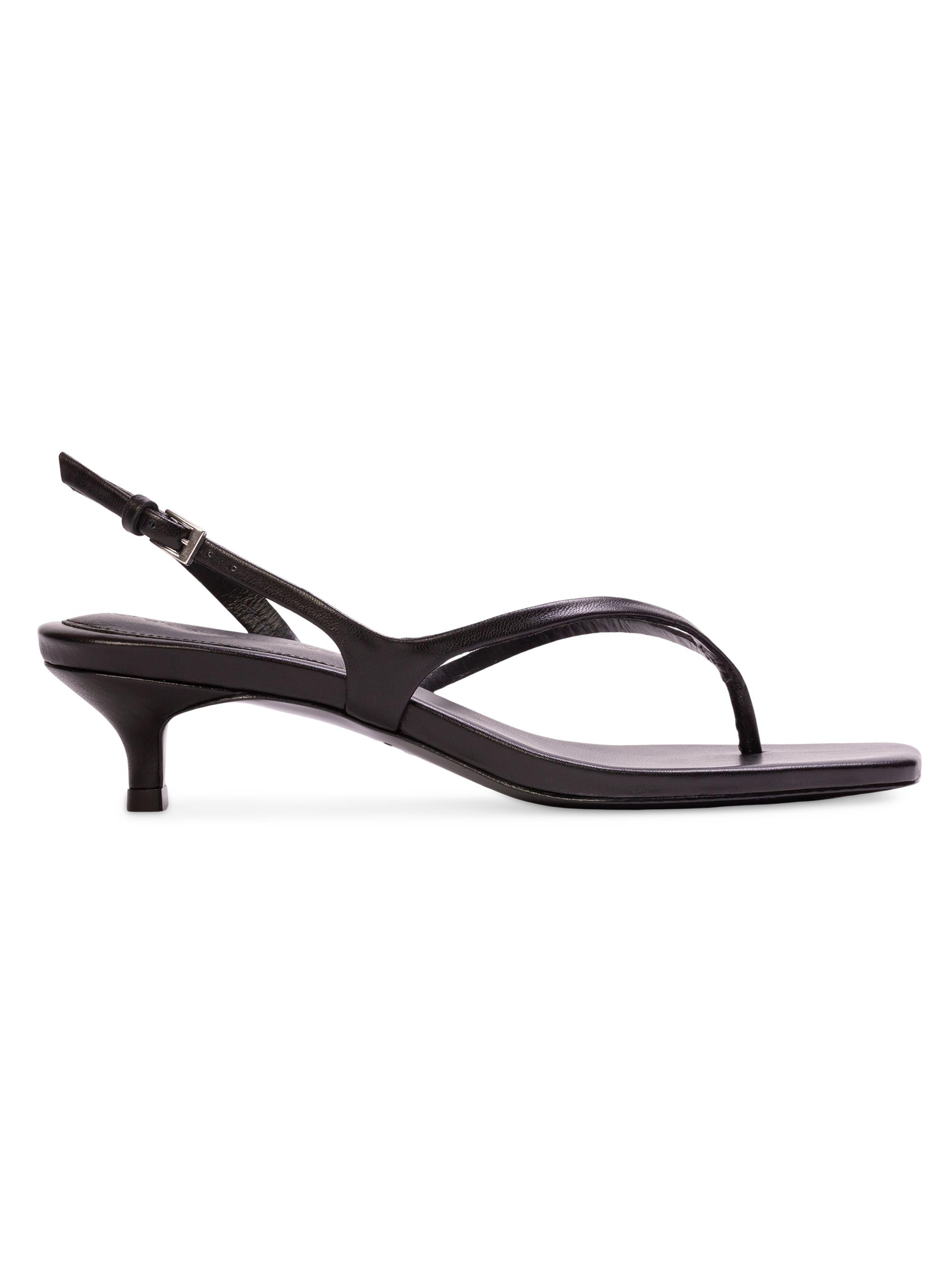 Black Suede Studio Women's Mehak 35MM Leather Sandals - Black Leather