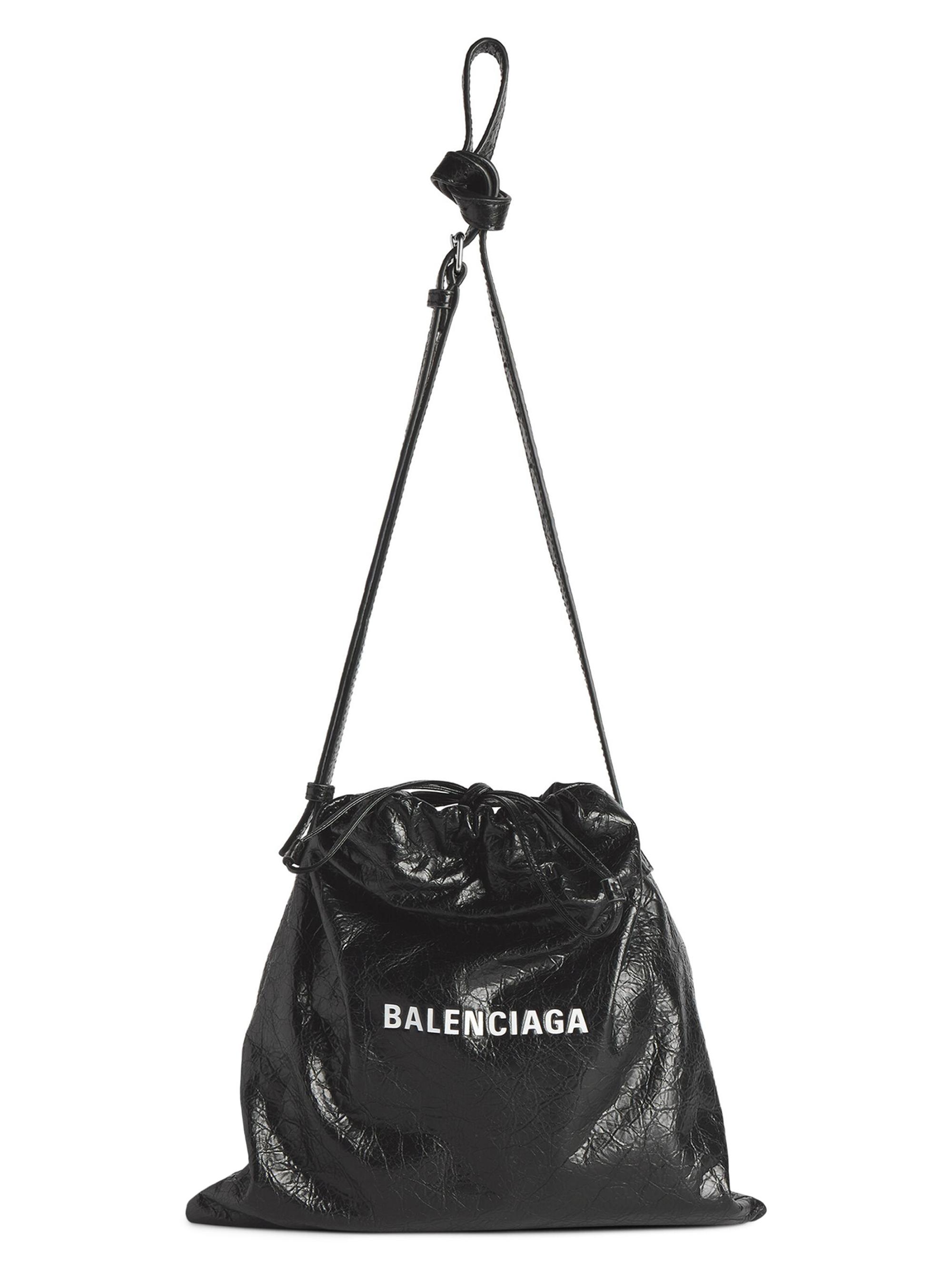 Balenciaga Men's Shopper Dust  Crossbody Bag - Black