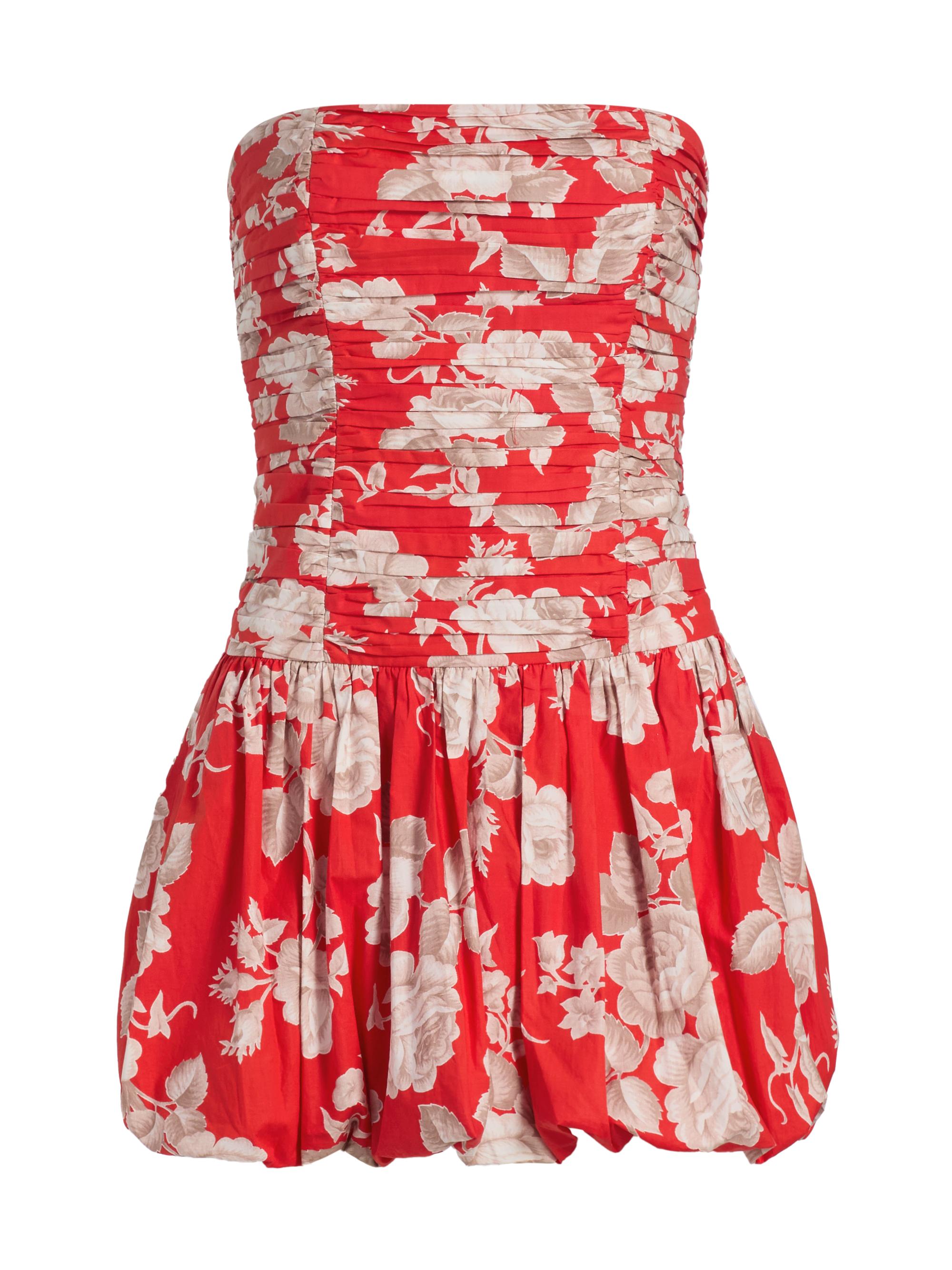 Cara Cara Women's Montreal Floral Dropwaist Minidress - Rosebud Red