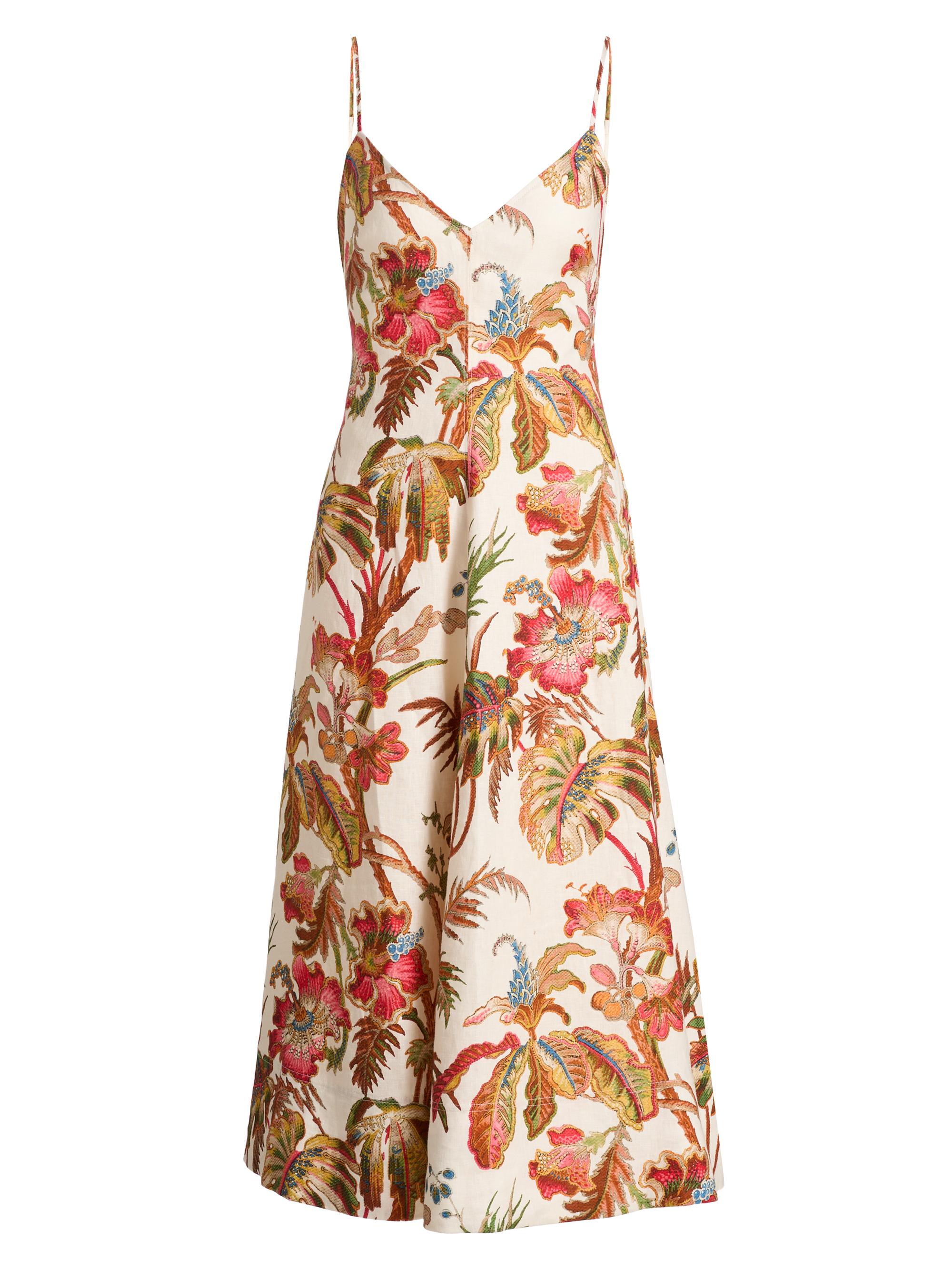 Cara Cara Women's Mae Floral Linen A-Line Midi-Dress - Fauna Floral