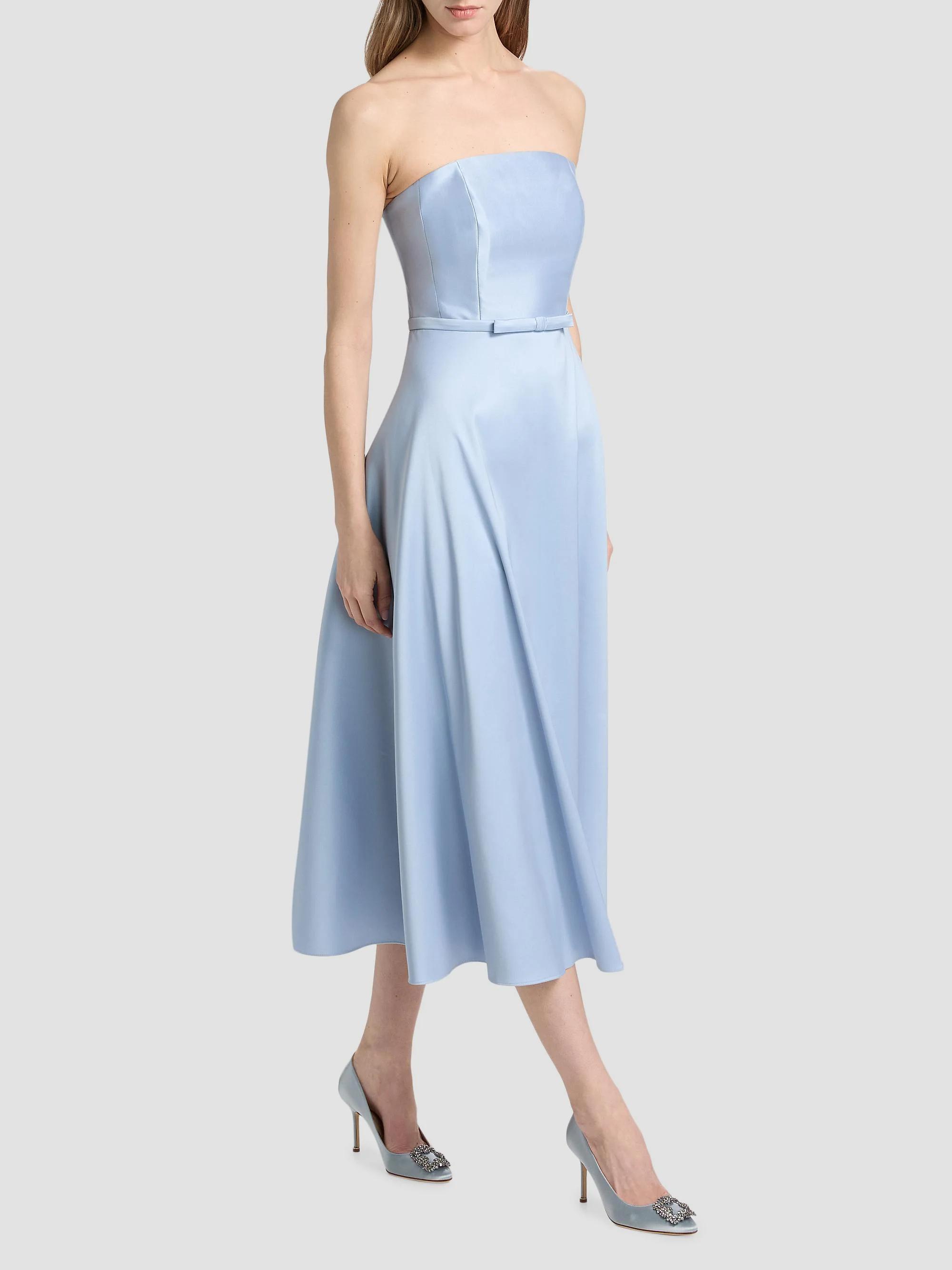 Sachin & Babi Darian BLUE Silk Gazar Fit And Flare Dress