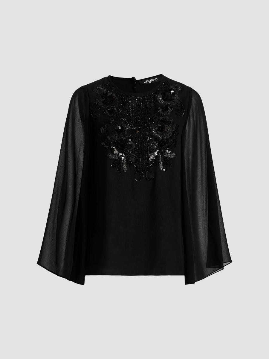 Ungaro Nastasia Sequined Chiffon Blouse | Saks Fifth Avenue