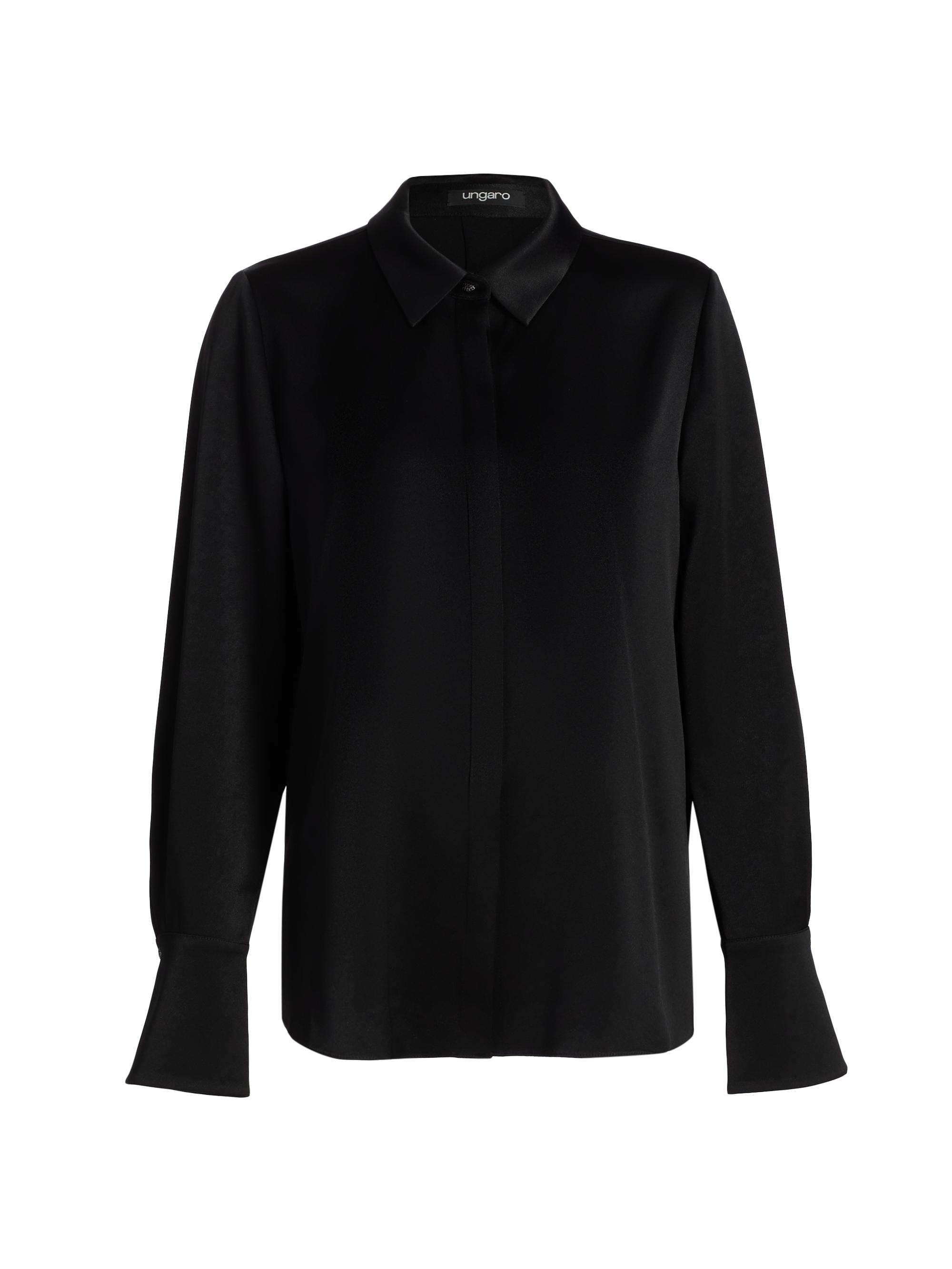 Ungaro Women's Layne Satin Button-Front Blouse - Black
