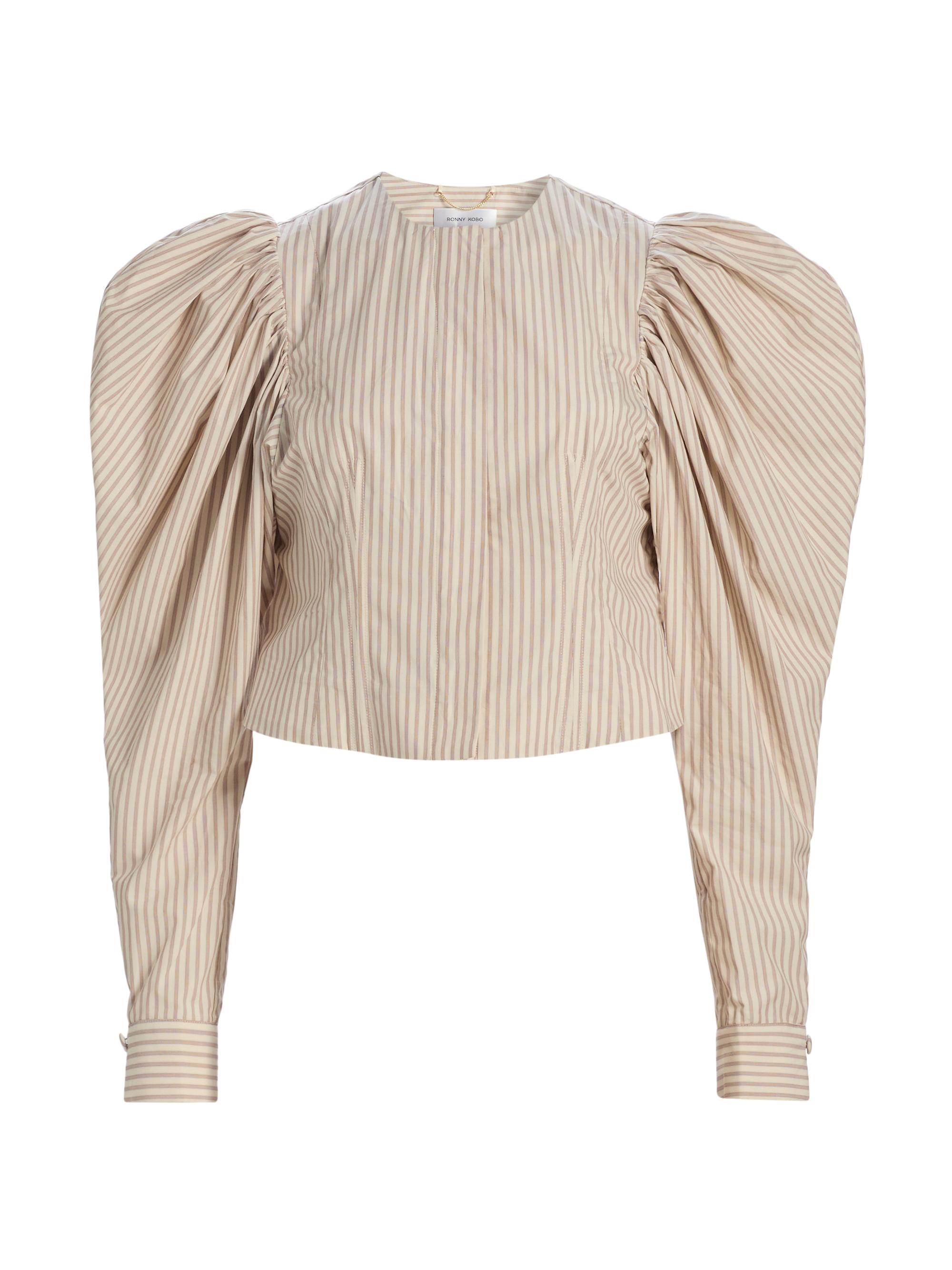 Ronny Kobo Women's Jiani Striped Cotton Top - Marble