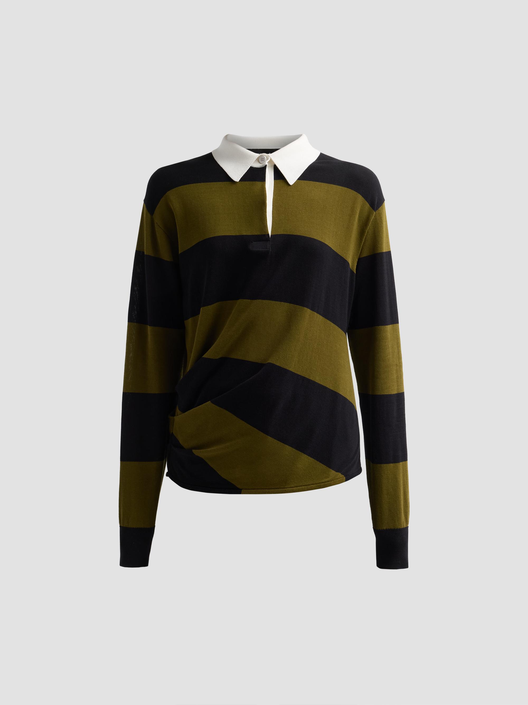 Proenza Schouler Women's Corinna Striped Cotton Rugby Top - Black Multi