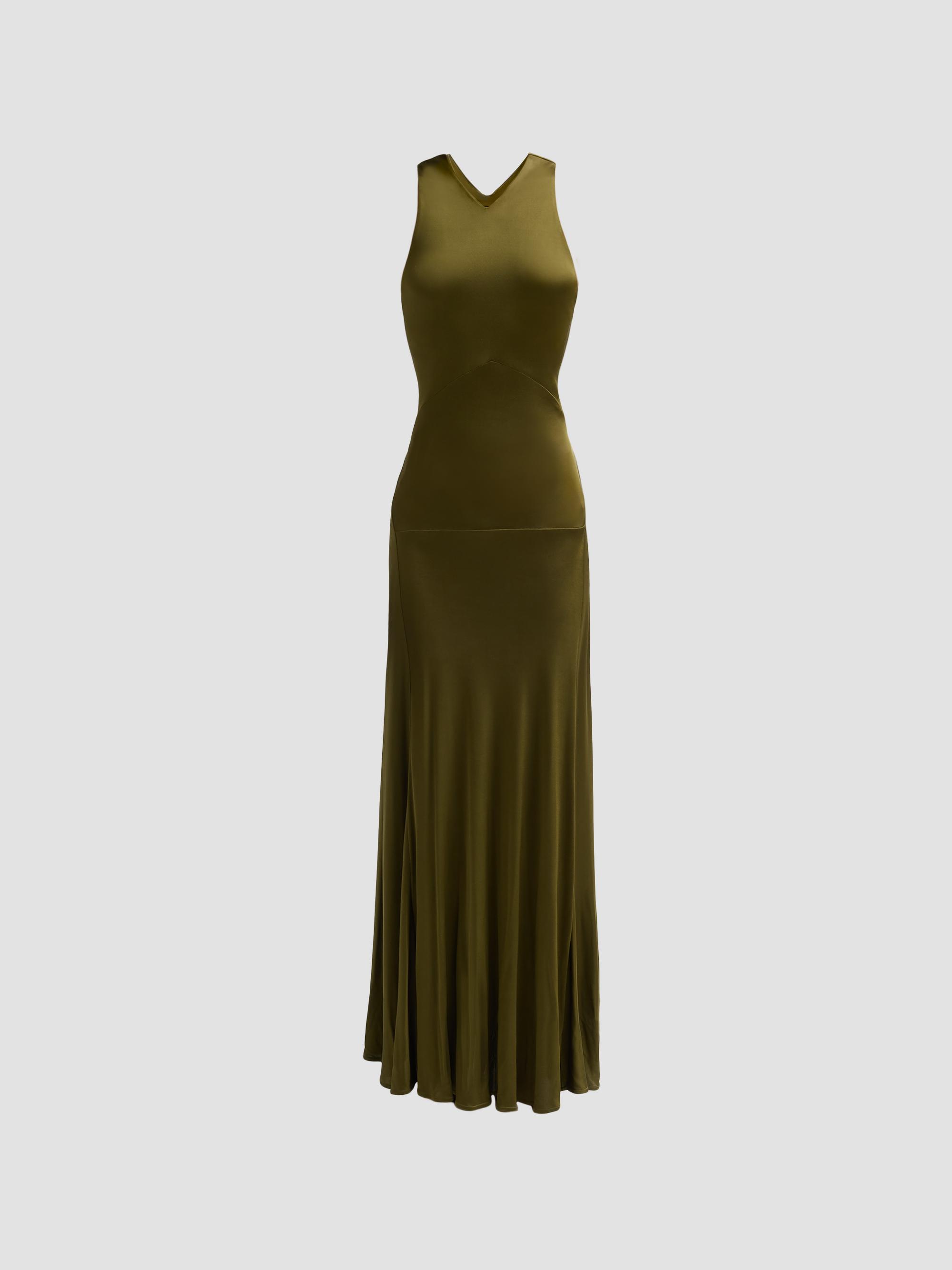 Proenza Schouler Women's Naia Satin Jersey Maxi Dress - Moss