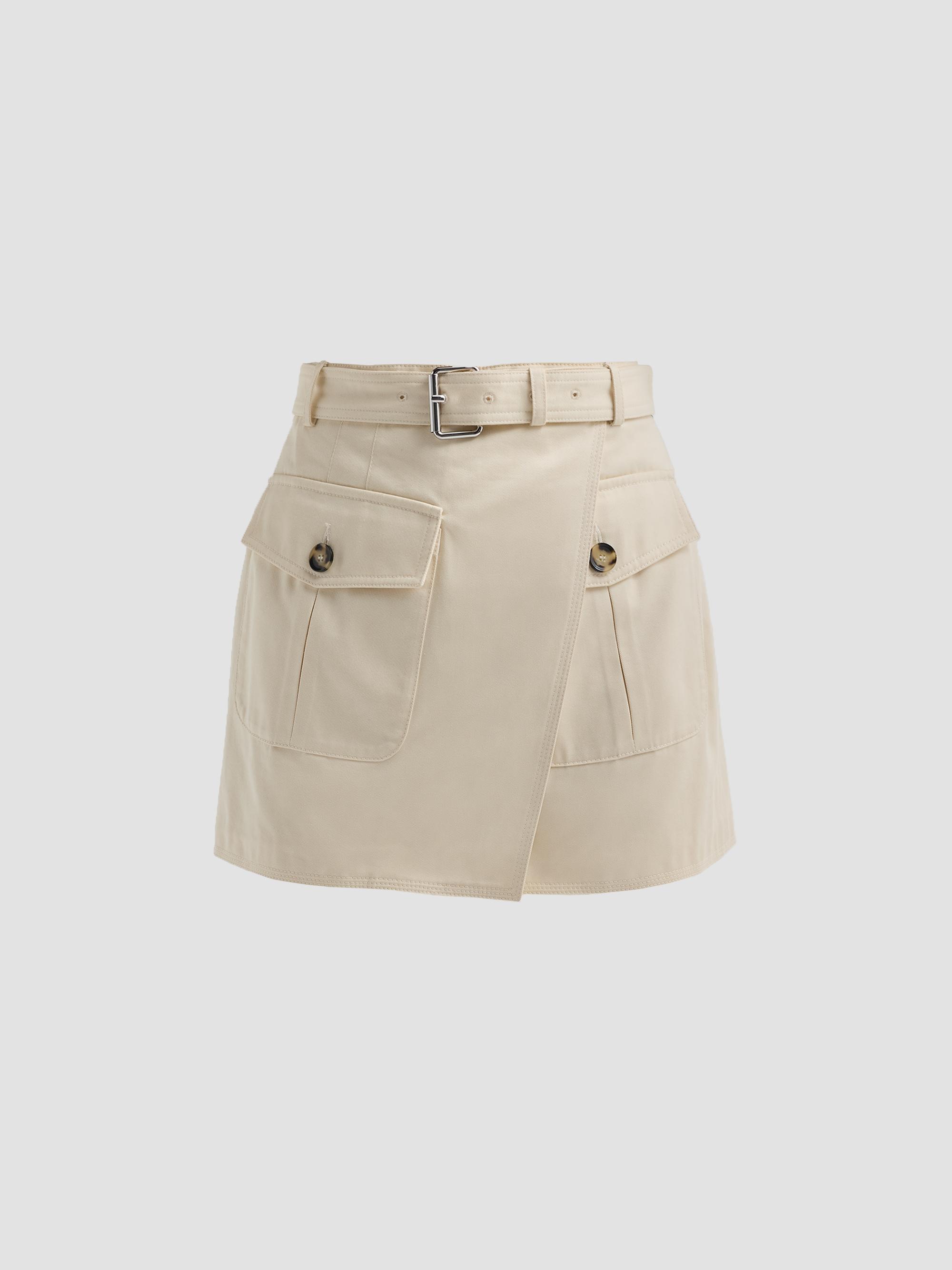 Proenza Schouler Women's Bruni Wrap-Front Cotton Drill Shorts - Marzipan
