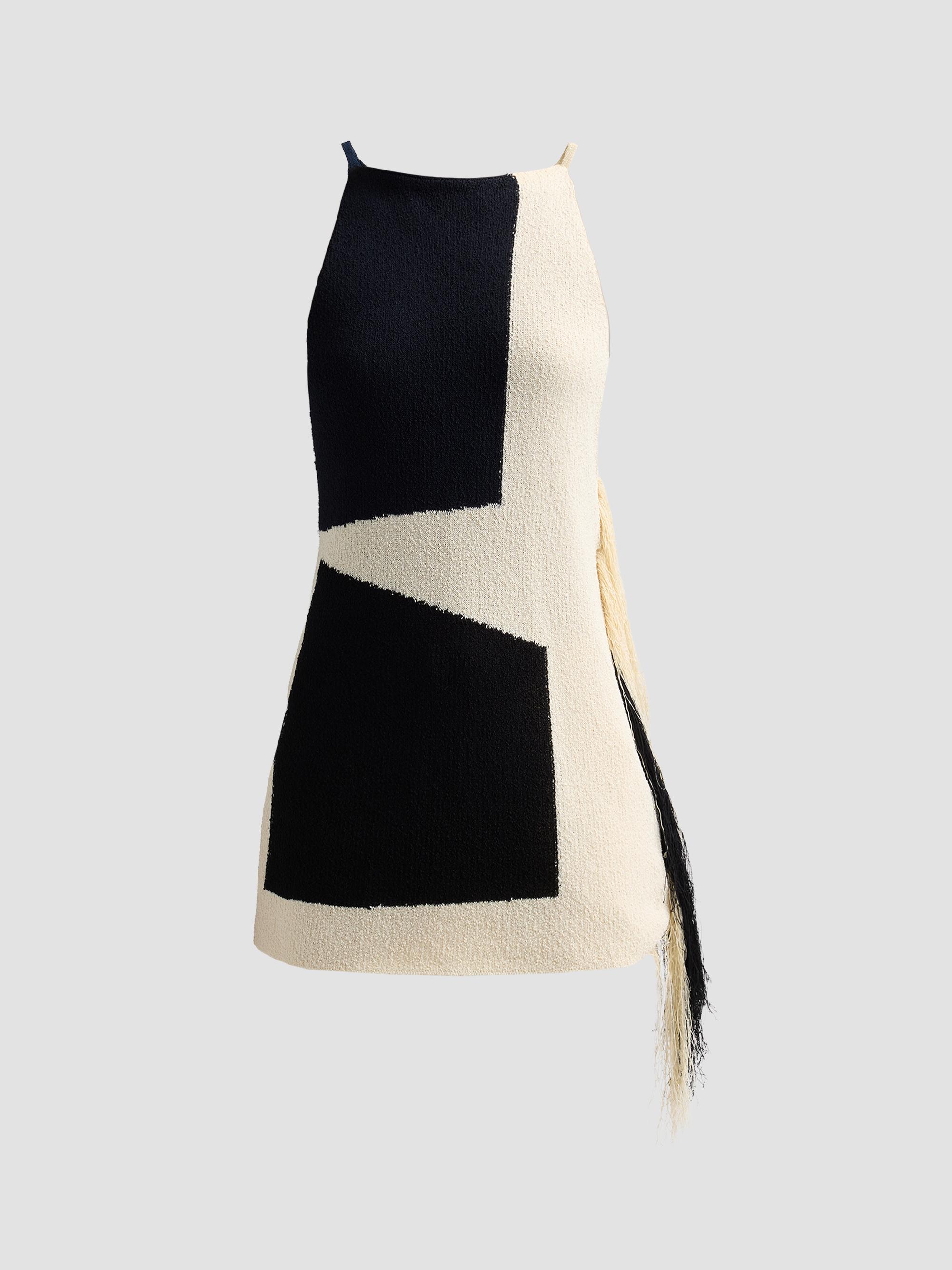 Proenza Schouler Women's Saskia Colorblocked Fringe Top - Sand Multi | Thumbnail 6