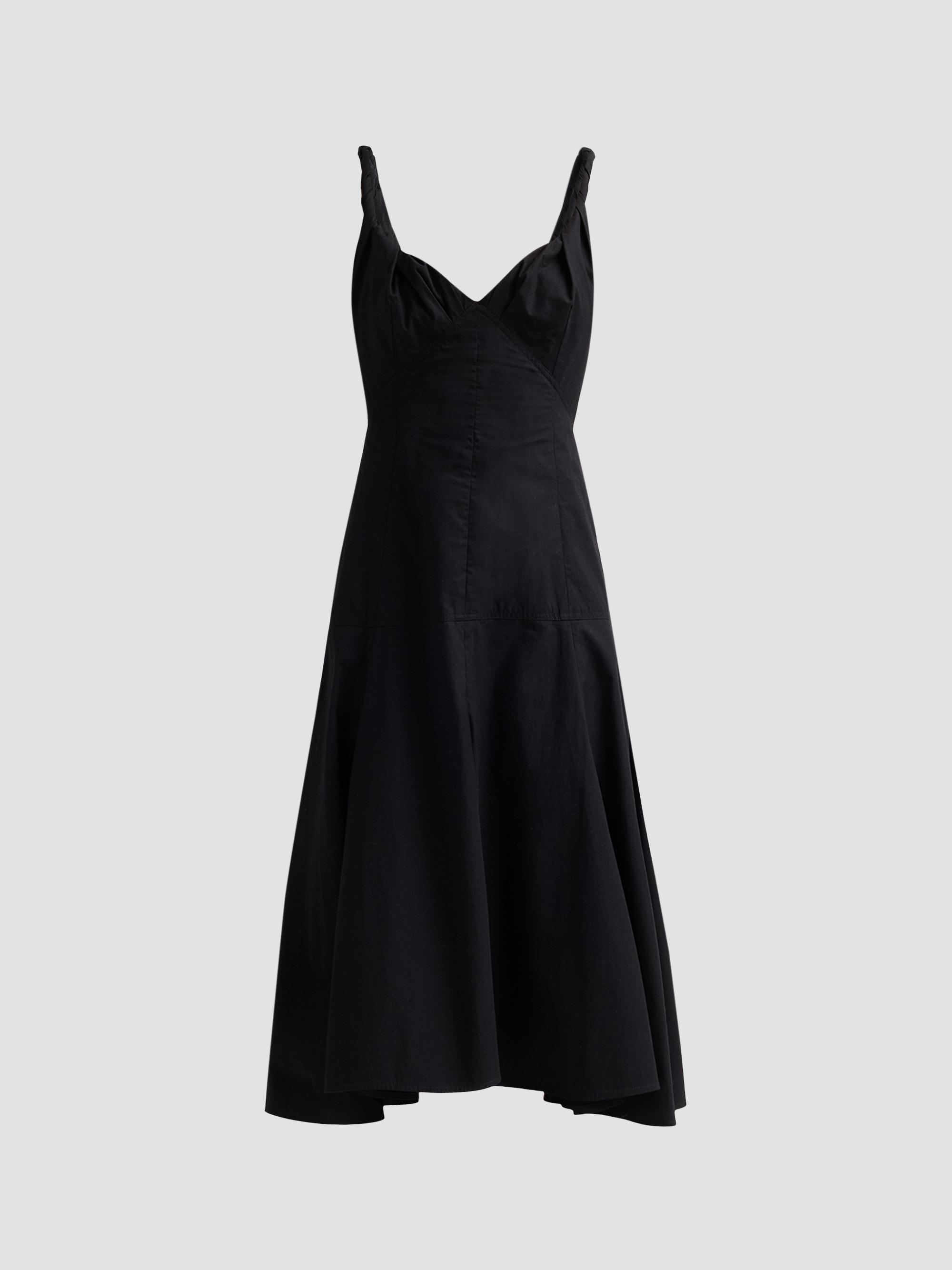 Proenza Schouler Women's Leo Cotton Poplin Midi-Dress - Black - Women's Clothing