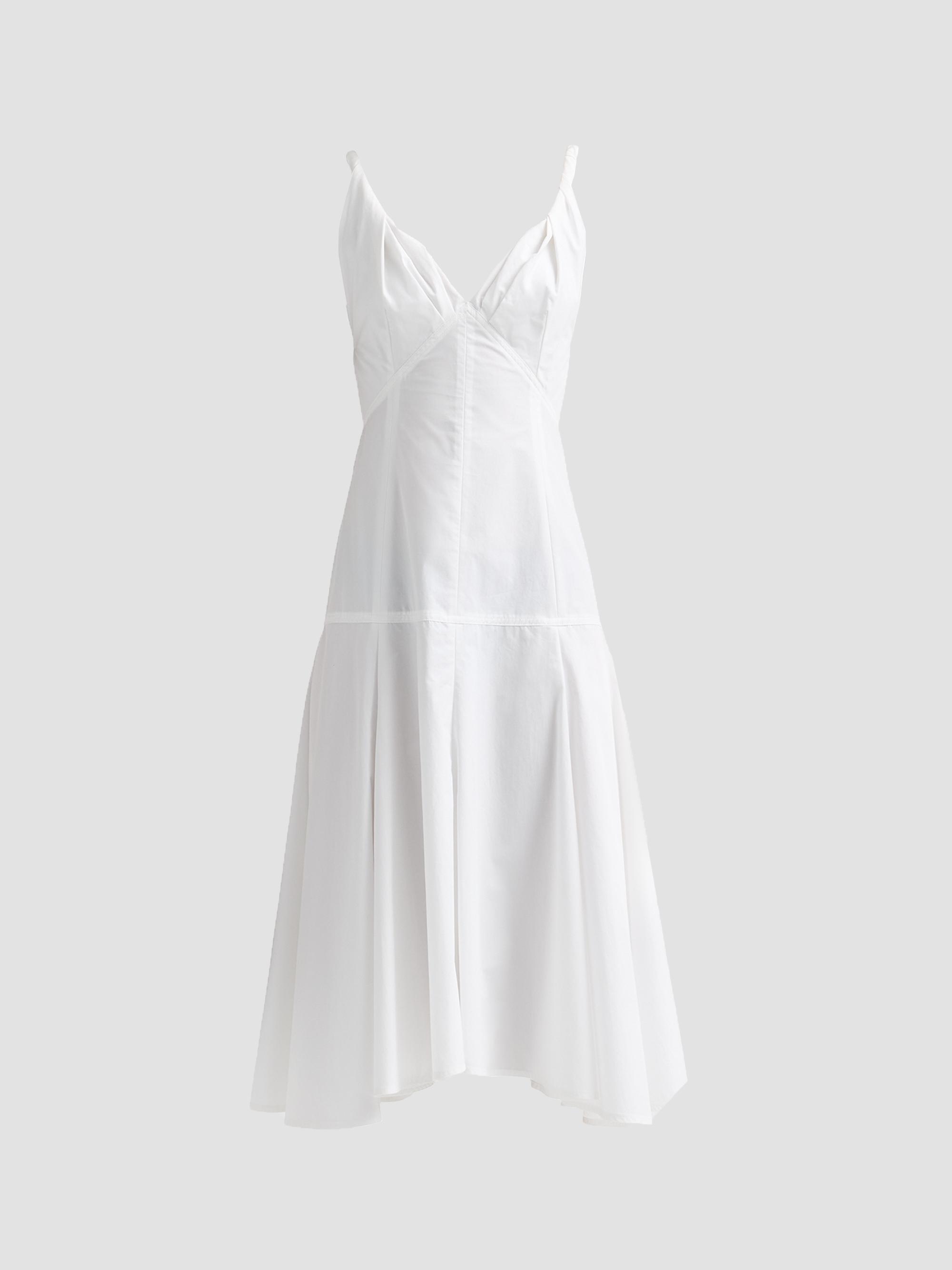 Proenza Schouler Women's Leo Cotton Poplin Midi Dress - Optic White | Thumbnail 6