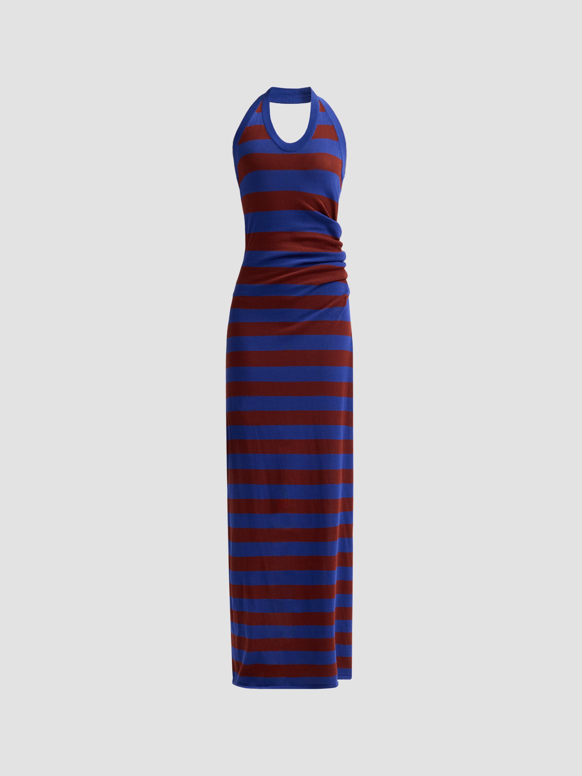Proenza Schouler Women's Frann Striped Cotton Maxi Dress - Sapphire Multi