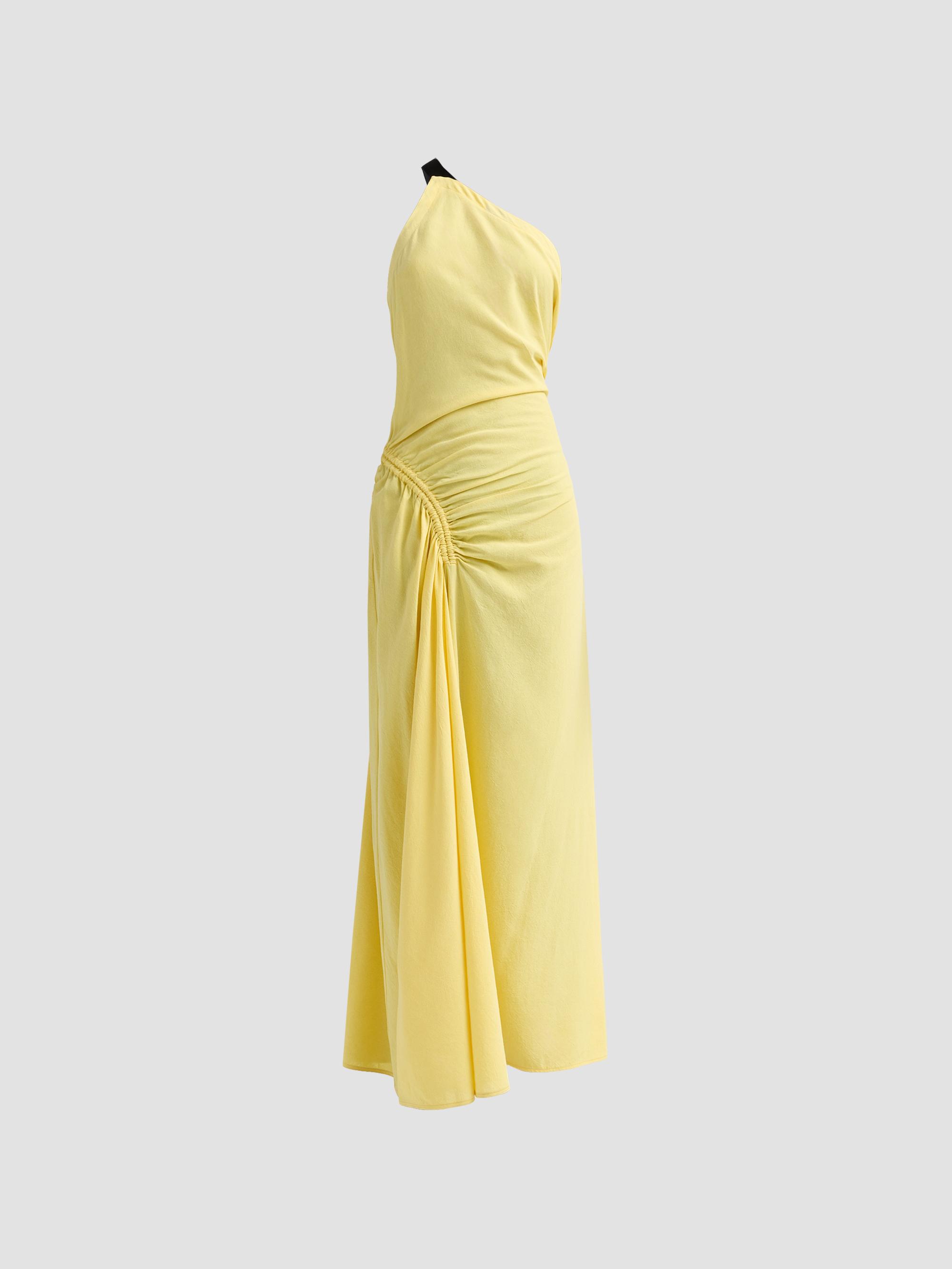 Proenza Schouler Women's Sirena Ruched One-Shoulder Gown - Yellow