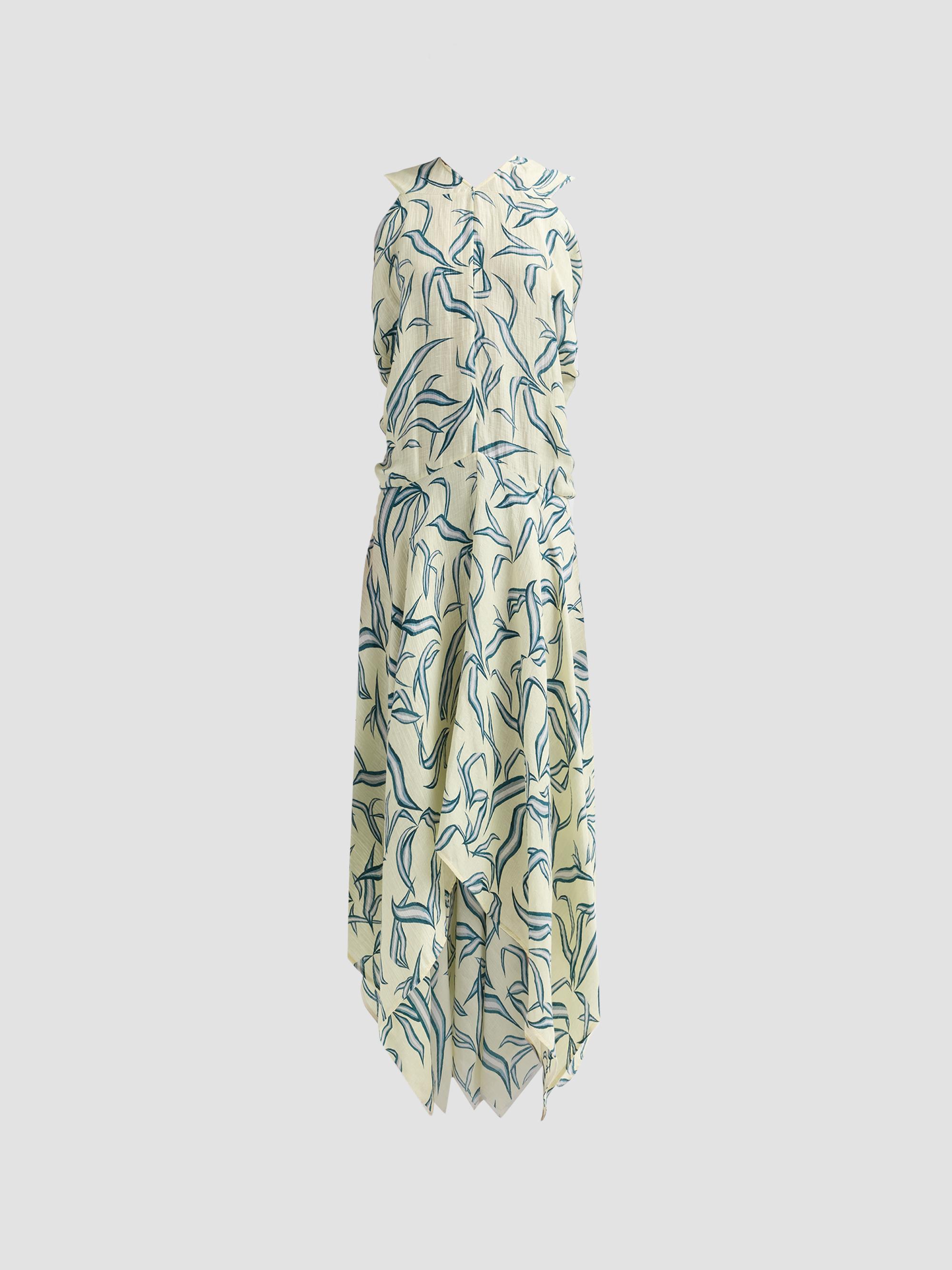 Proenza Schouler Women's Sybella Printed Silk-Linen Dress - Pale Yellow Multi
