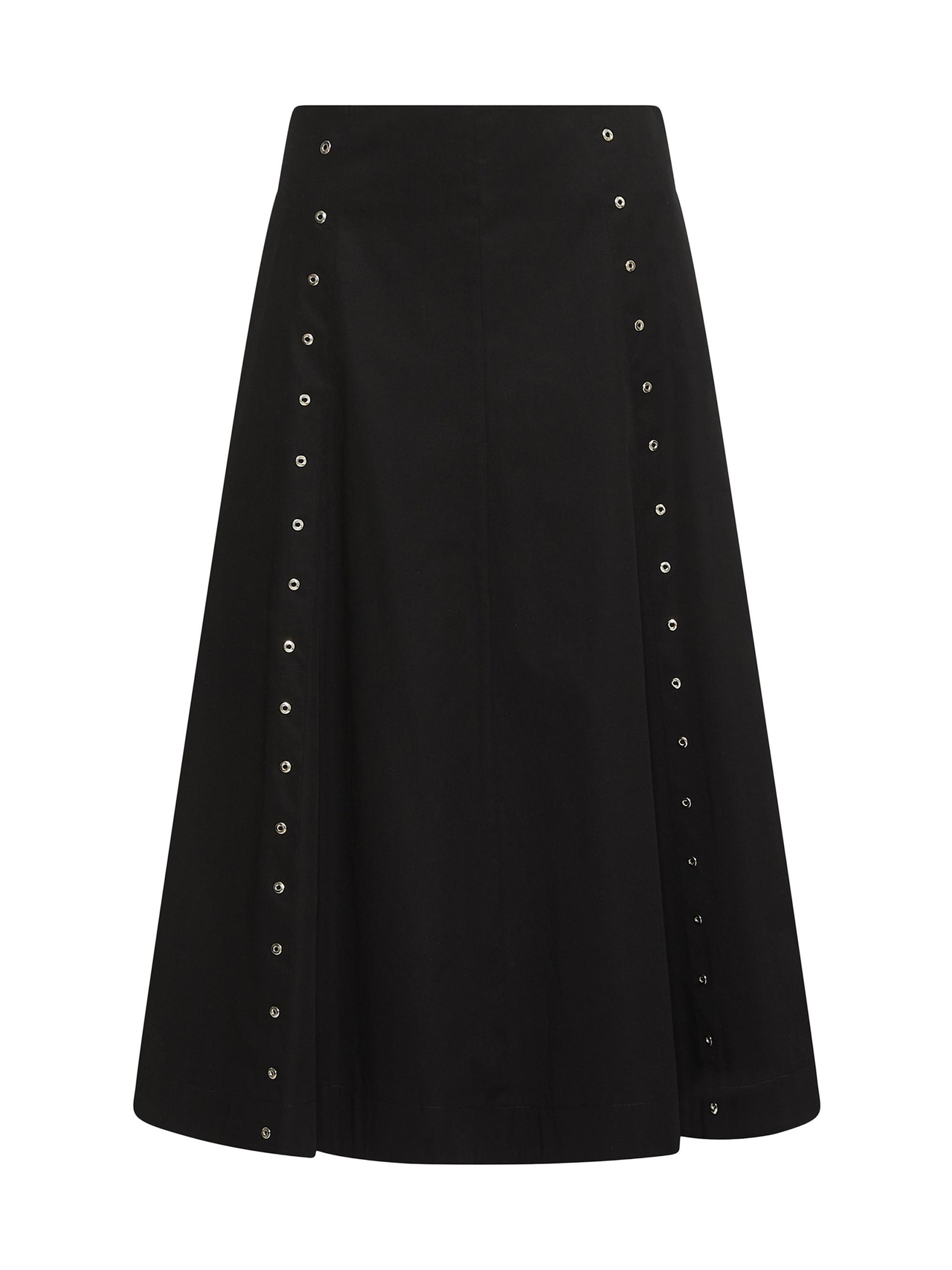 Marella Women's Flared Cotton Gabardine Skirt - Black