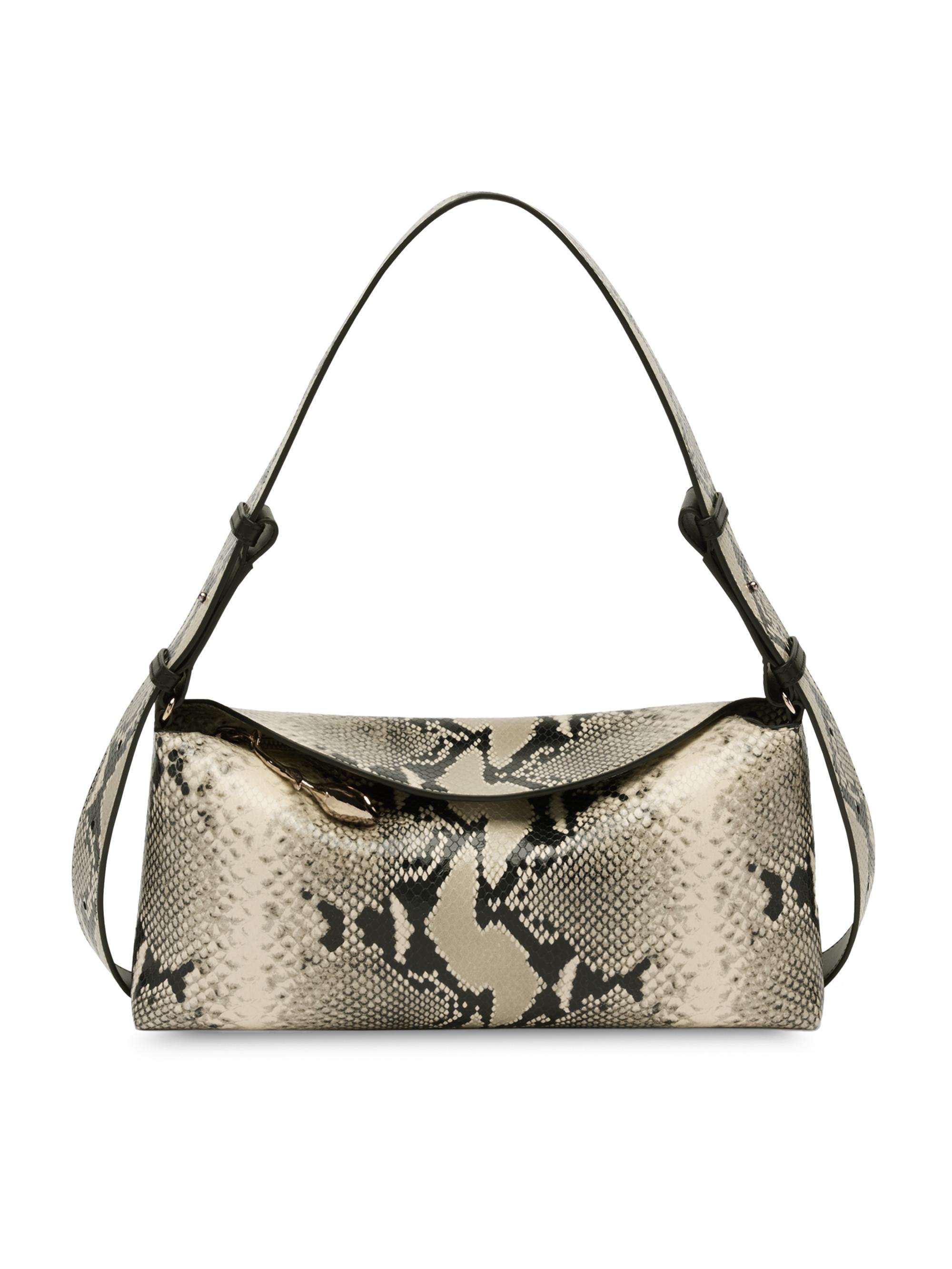 Erdem Women's Bloom Snake-Embossed Leather East-West Shoulder Bag - Natural