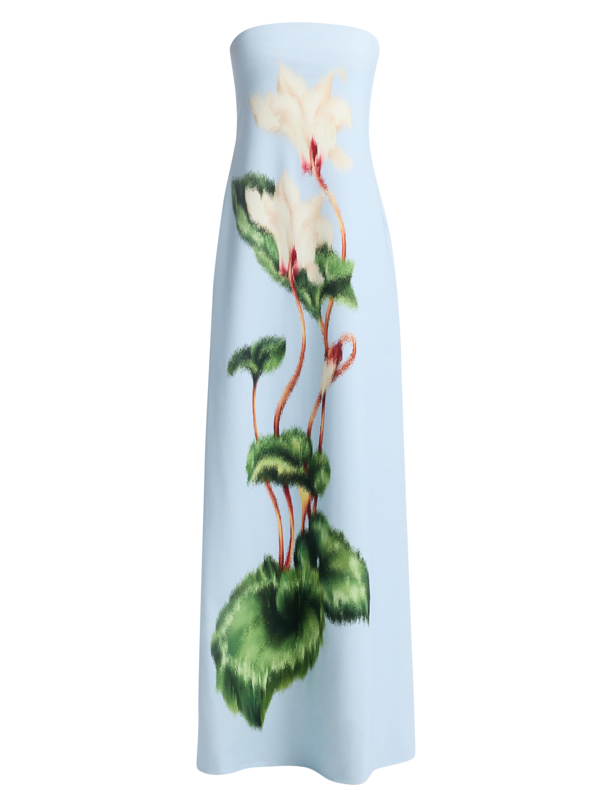 Oscar de la Renta Women's Cyclamen Strapless Column Dress - White Light Blue