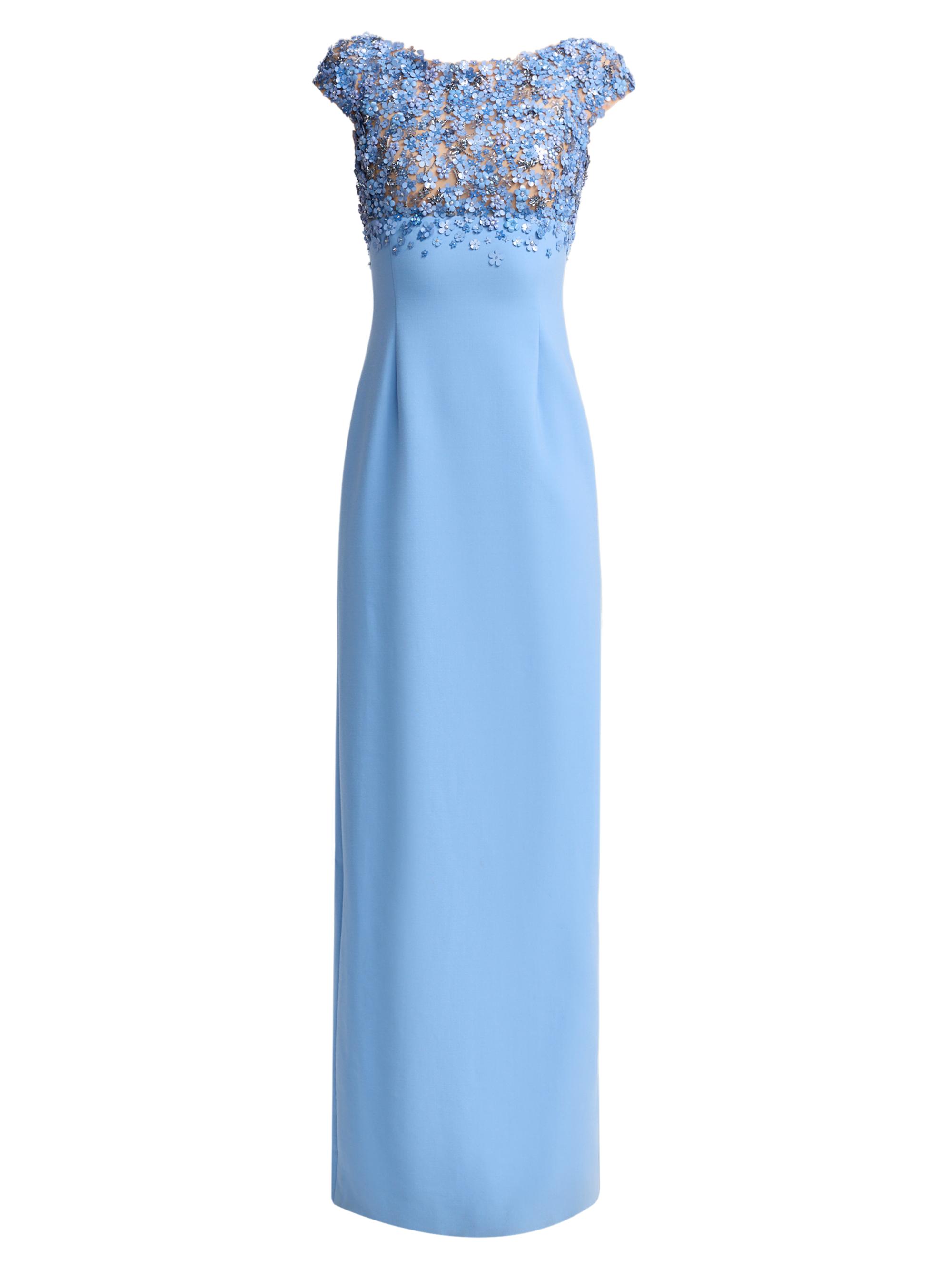 Oscar de la Renta Women's Crystal-Embellished Hydrangea Column Gown - Hydrangea