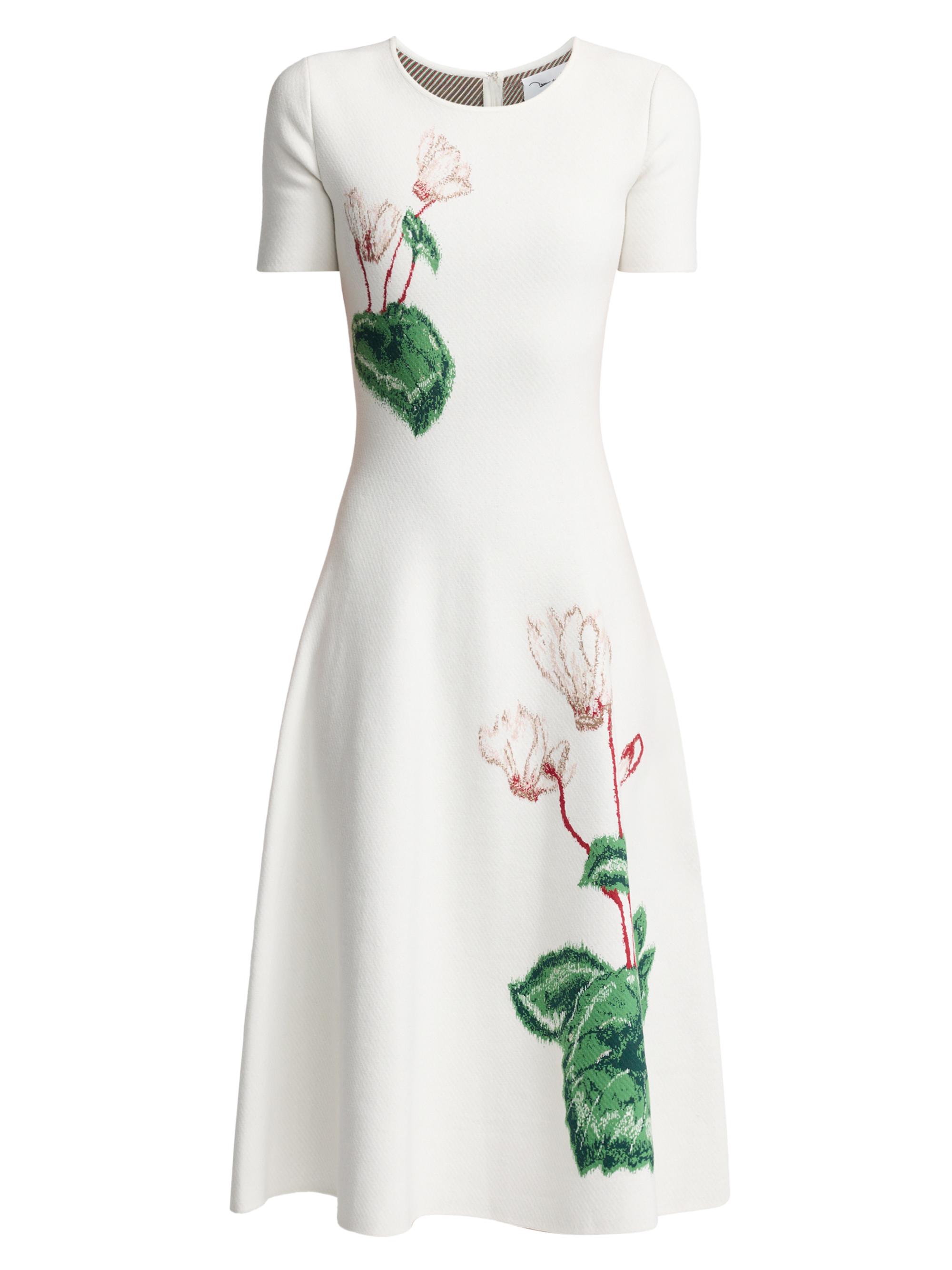 Oscar de la Renta Women's Cyclamen Short-Sleeve Fit & Flare Dress -