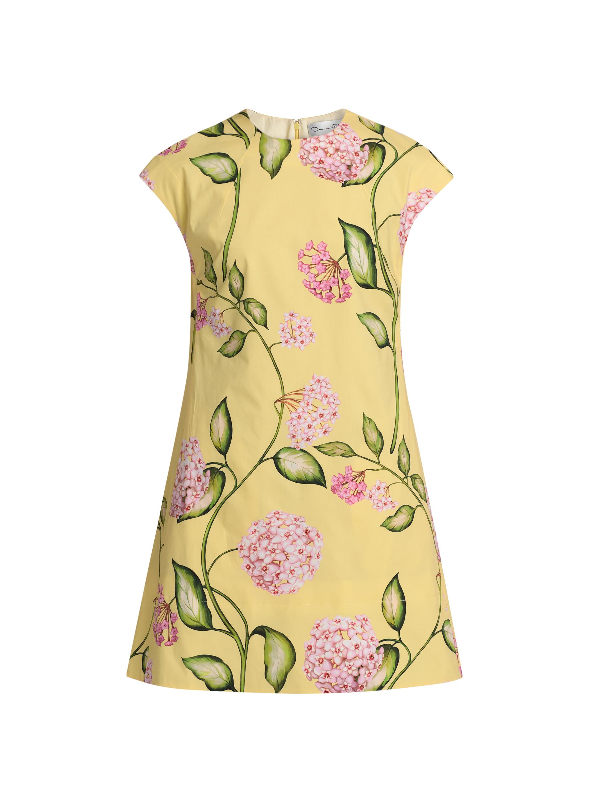 Oscar de la Renta Women's Porcelain Flowers Cotton Day Dress - Pink Butter