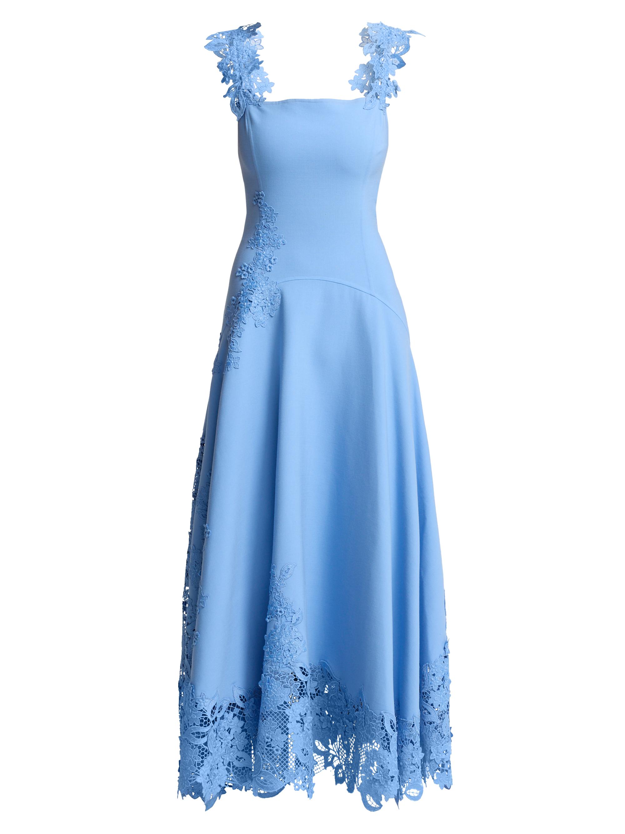 Oscar de la Renta Women's Porcelain Flower Guipure Cocktail Dress - Hydrangea