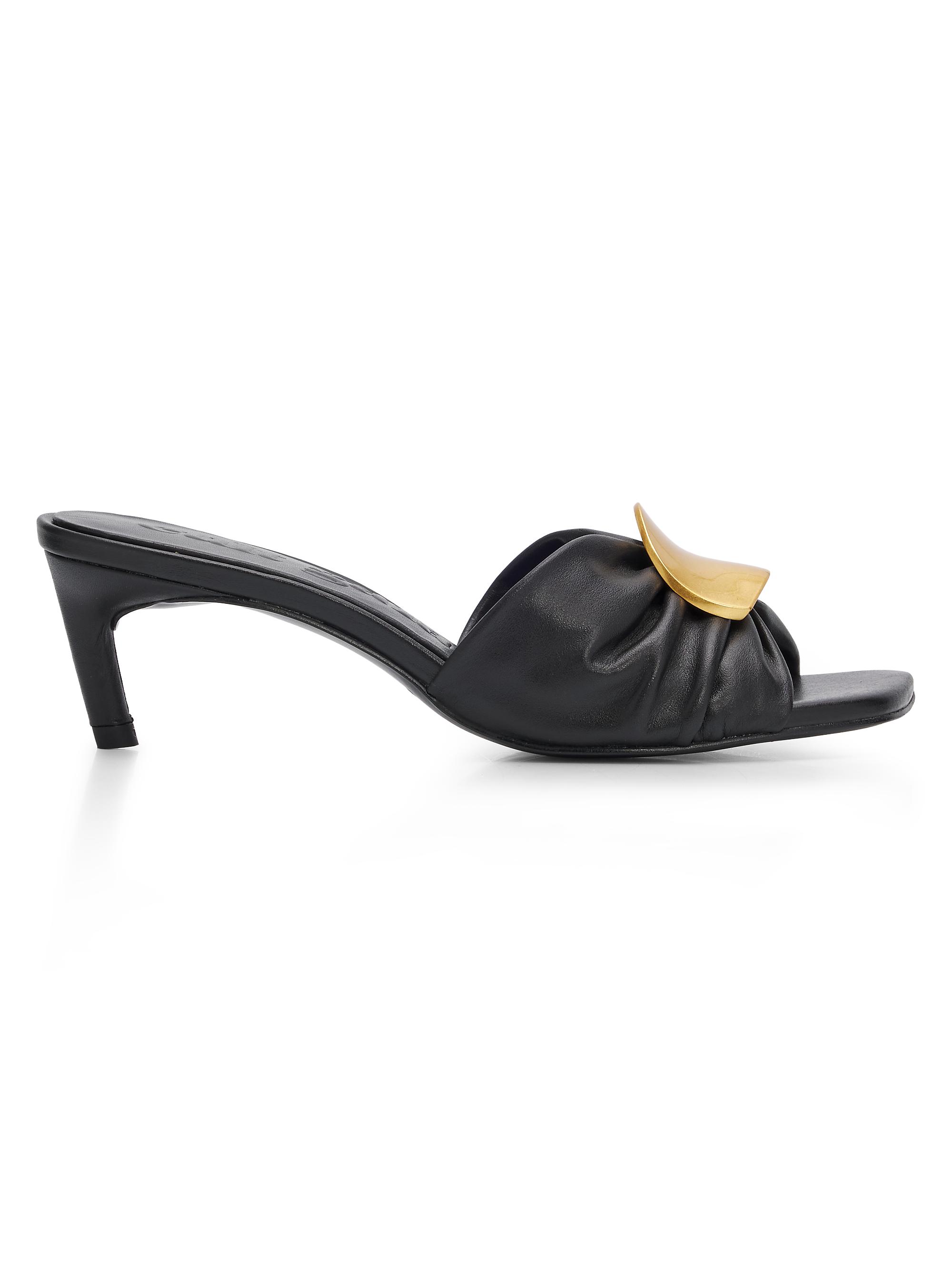 Cult Gaia Women's Amina 55MM Leather Kitten-Heel Sandals - Black