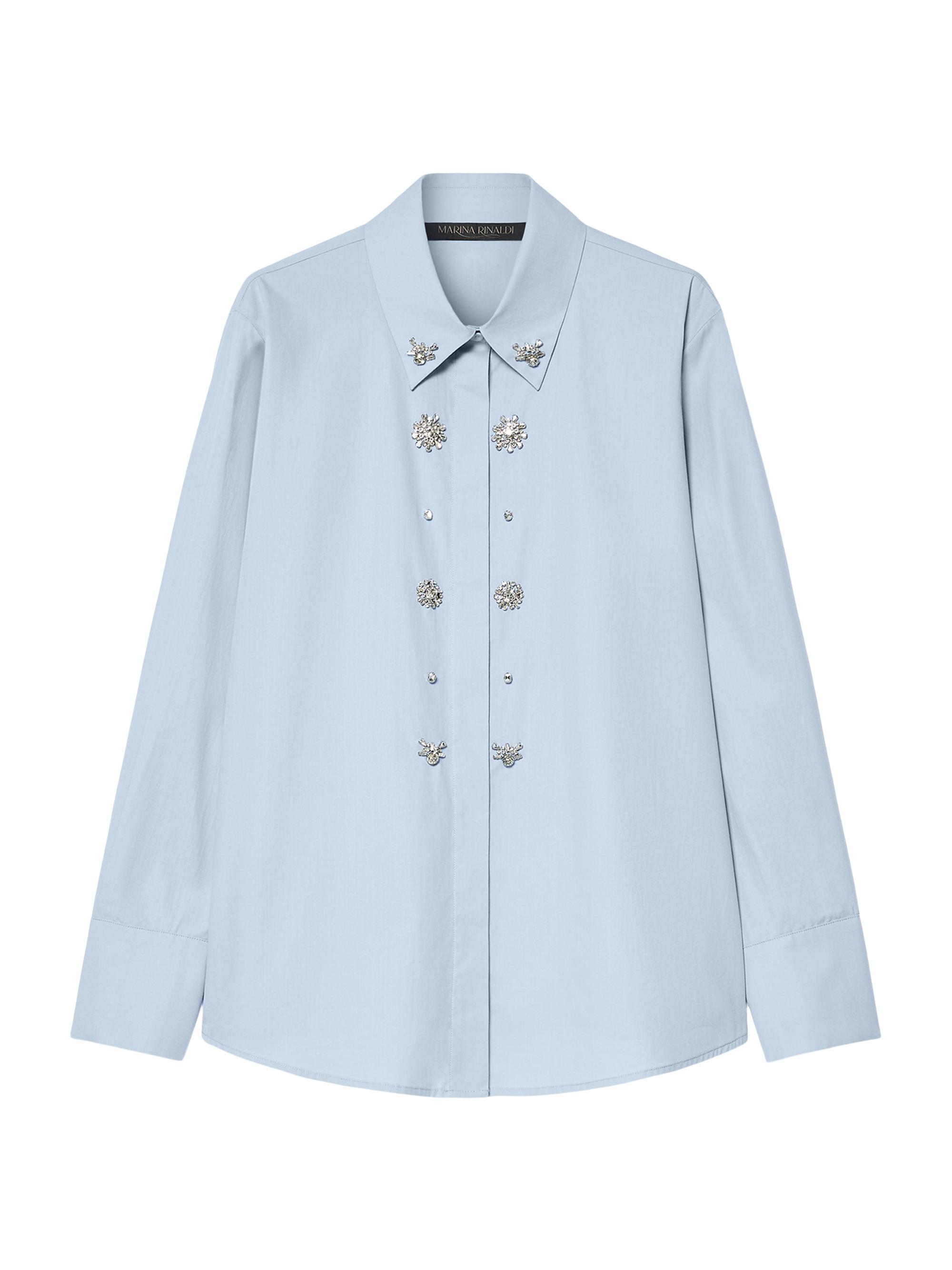 Marina Rinaldi Women's Organic Cotton Poplin Shirt - Sky Blue