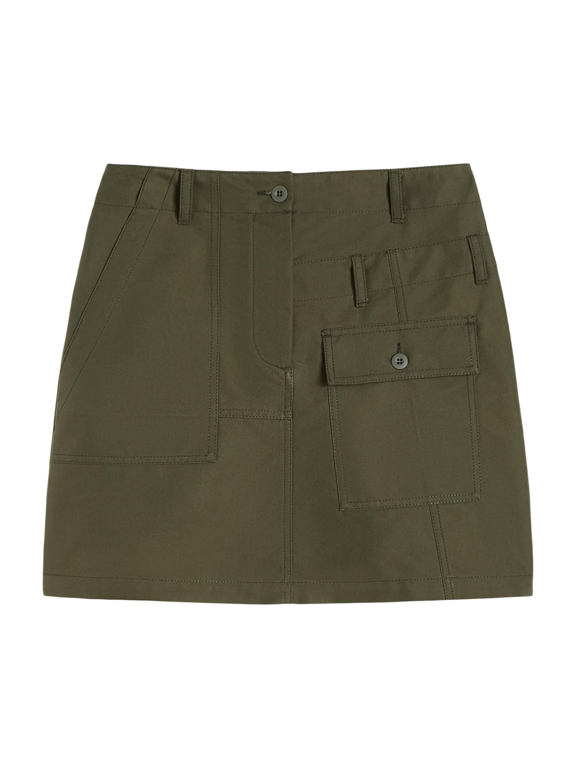 Weekend Max Mara Women's Water Repellent Canvas Mini Skirt - Khaki
