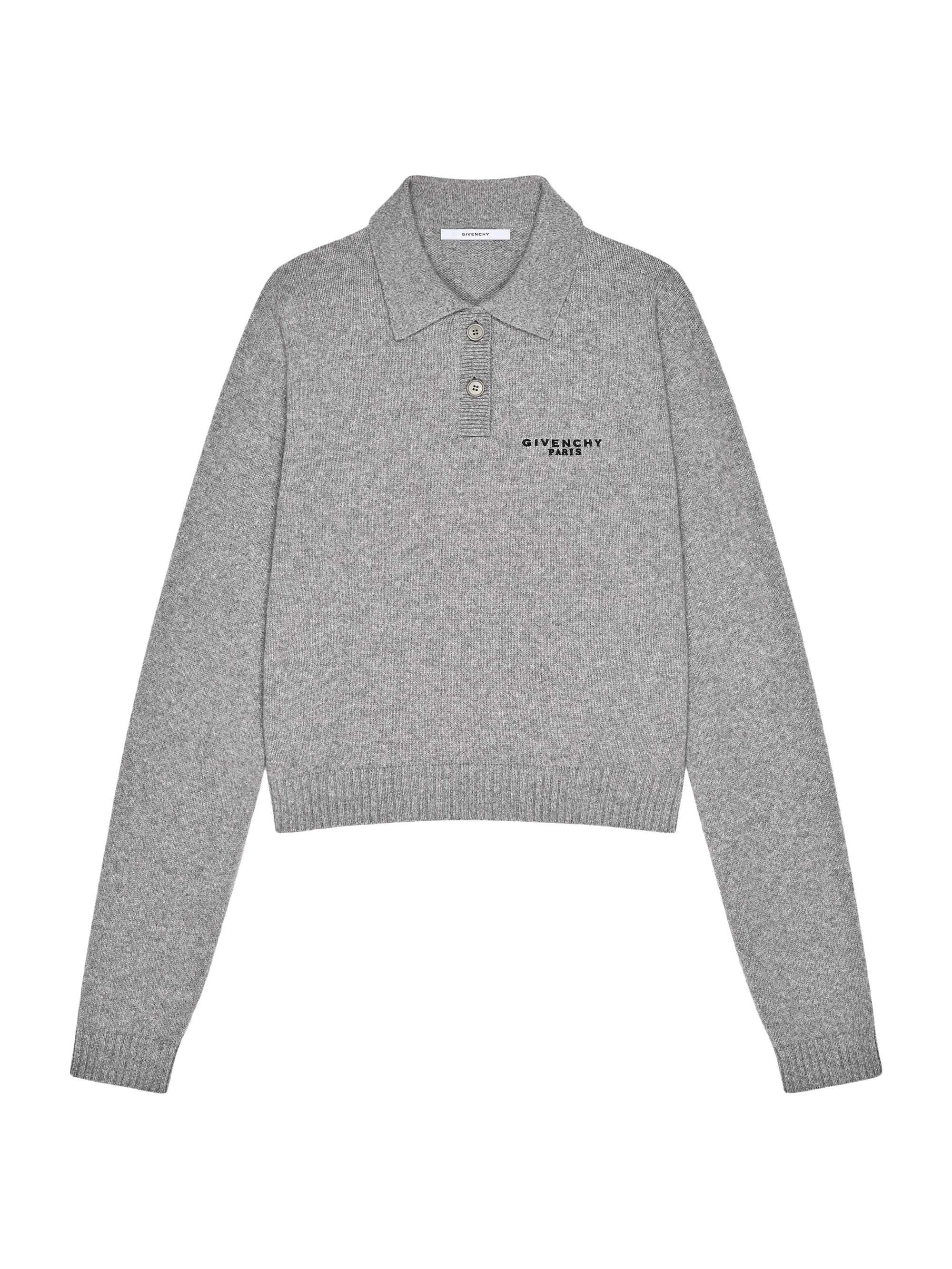 Givenchy Women's Polo Sweater in Wool and Cashmere - Light Grey