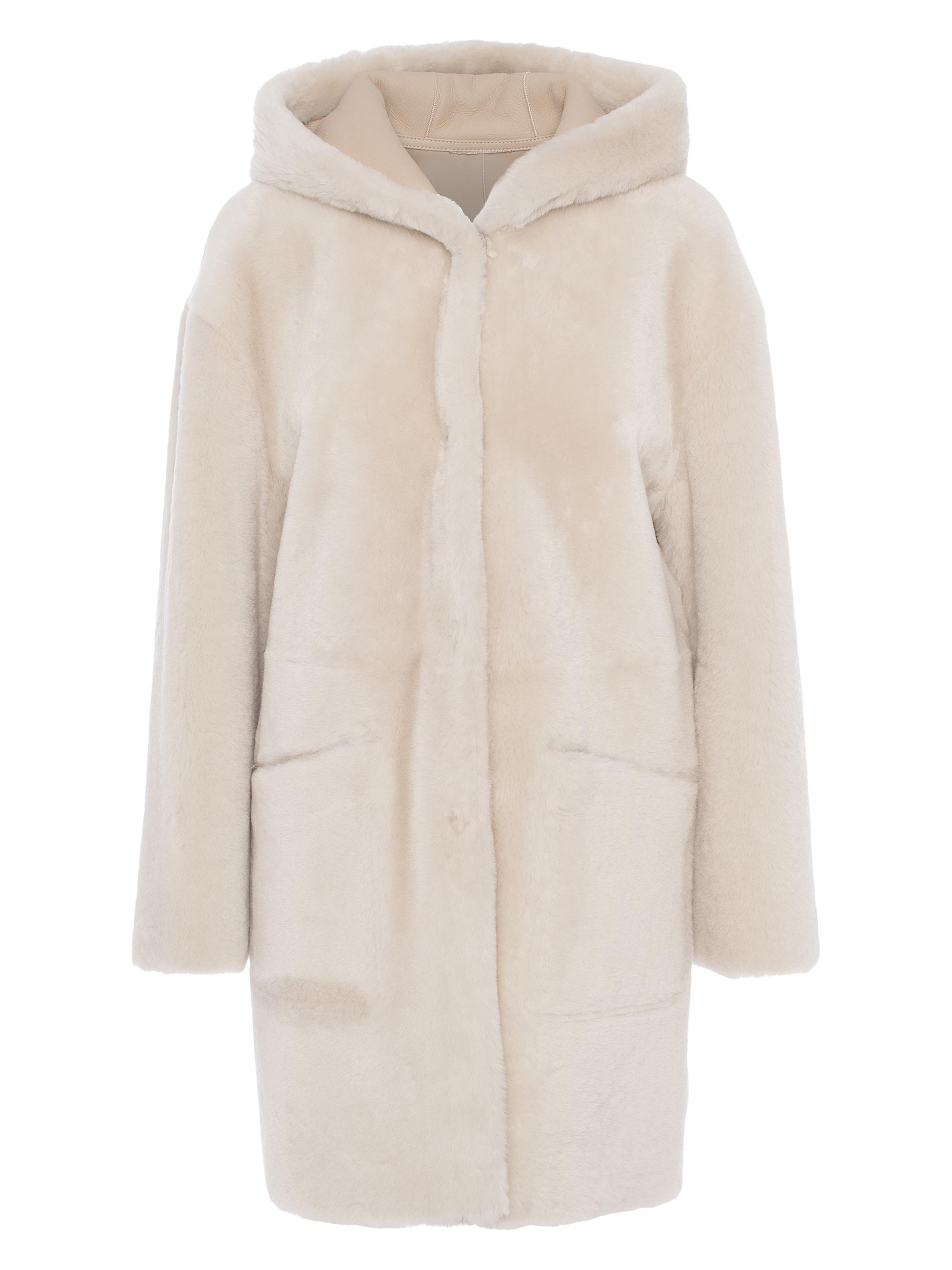Gorski Women's Merino Shearling Lamb Hooded Coat - Cream